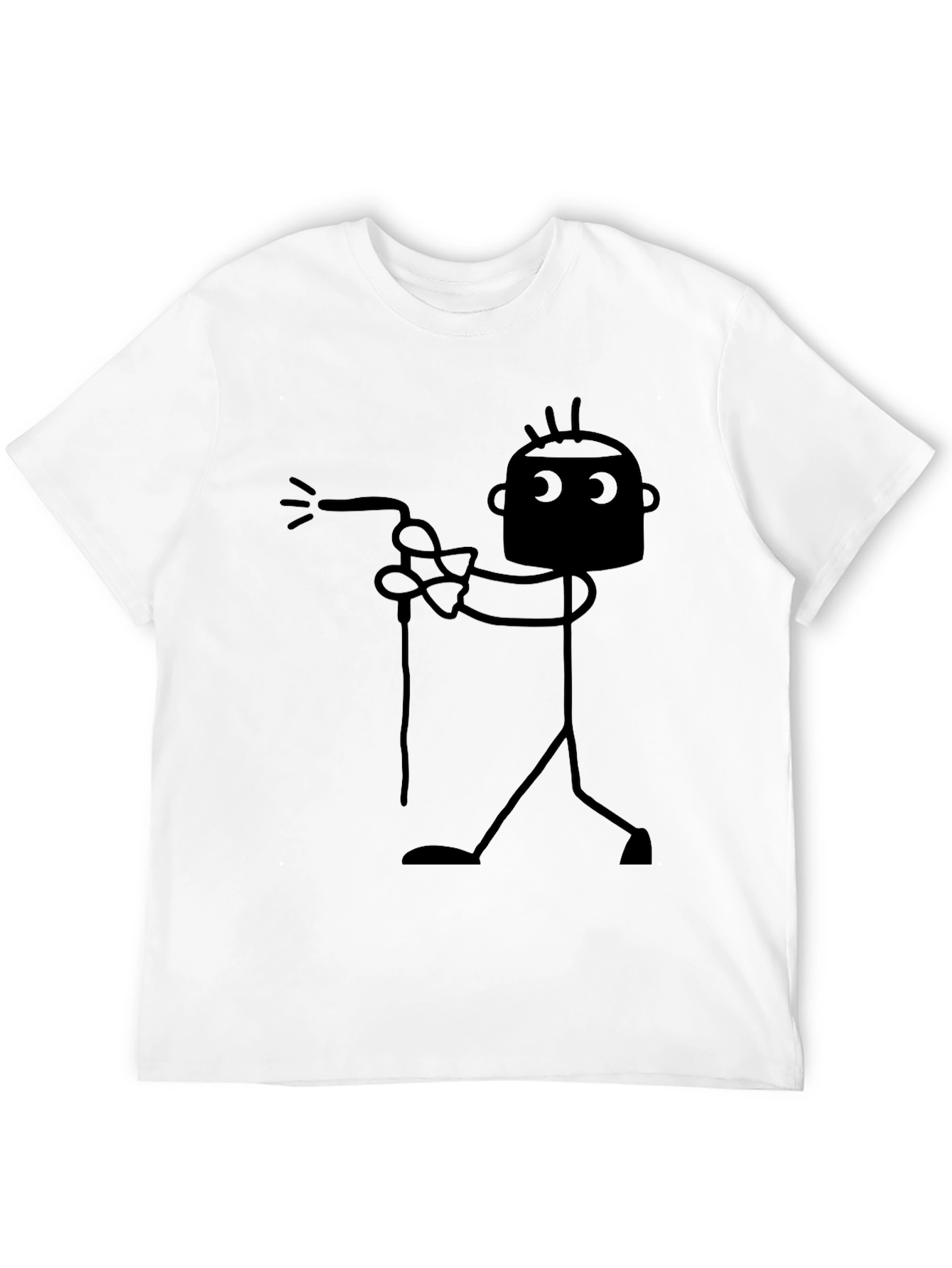 Black Funny Welder Stick Figure Black T-Shirt view 12