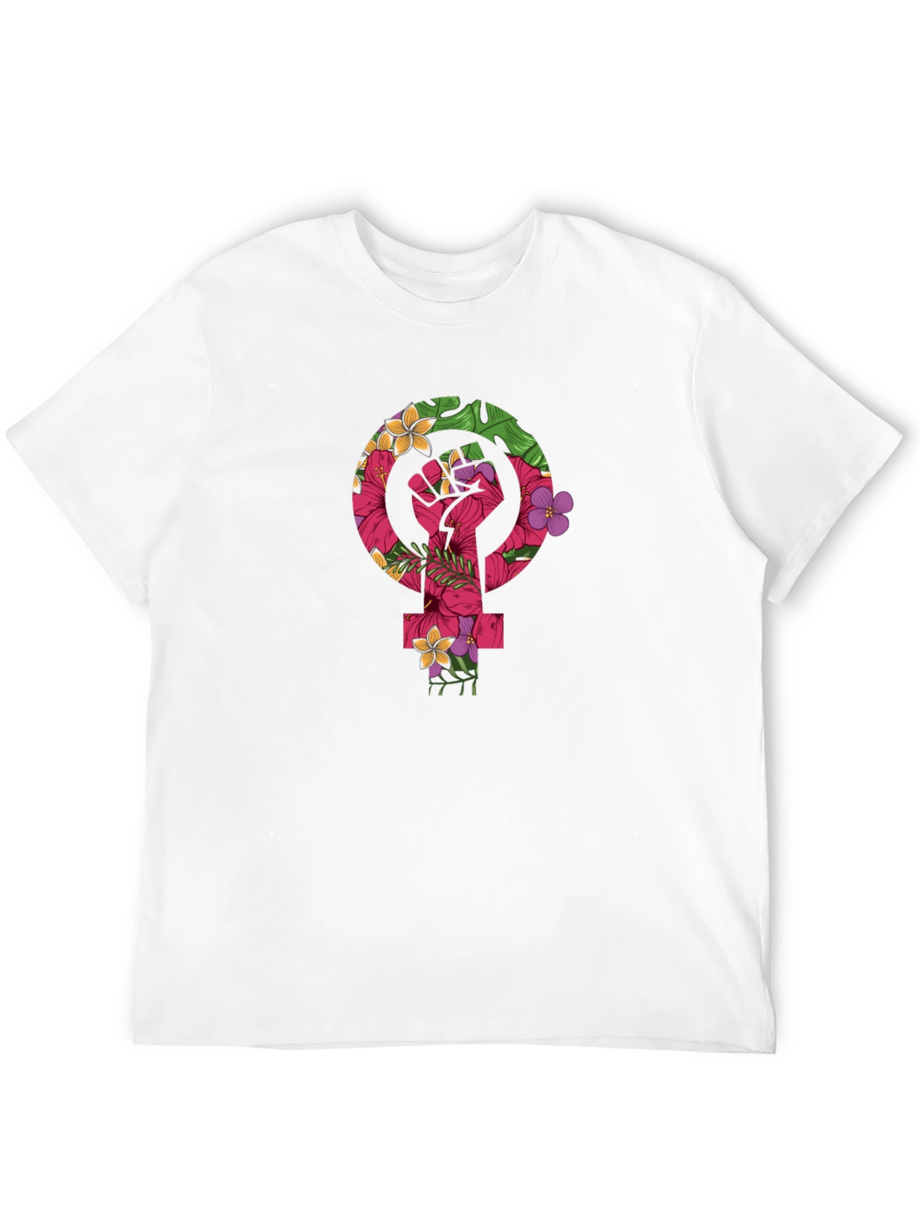 Black Feminist Floral Fist T-Shirt view 12