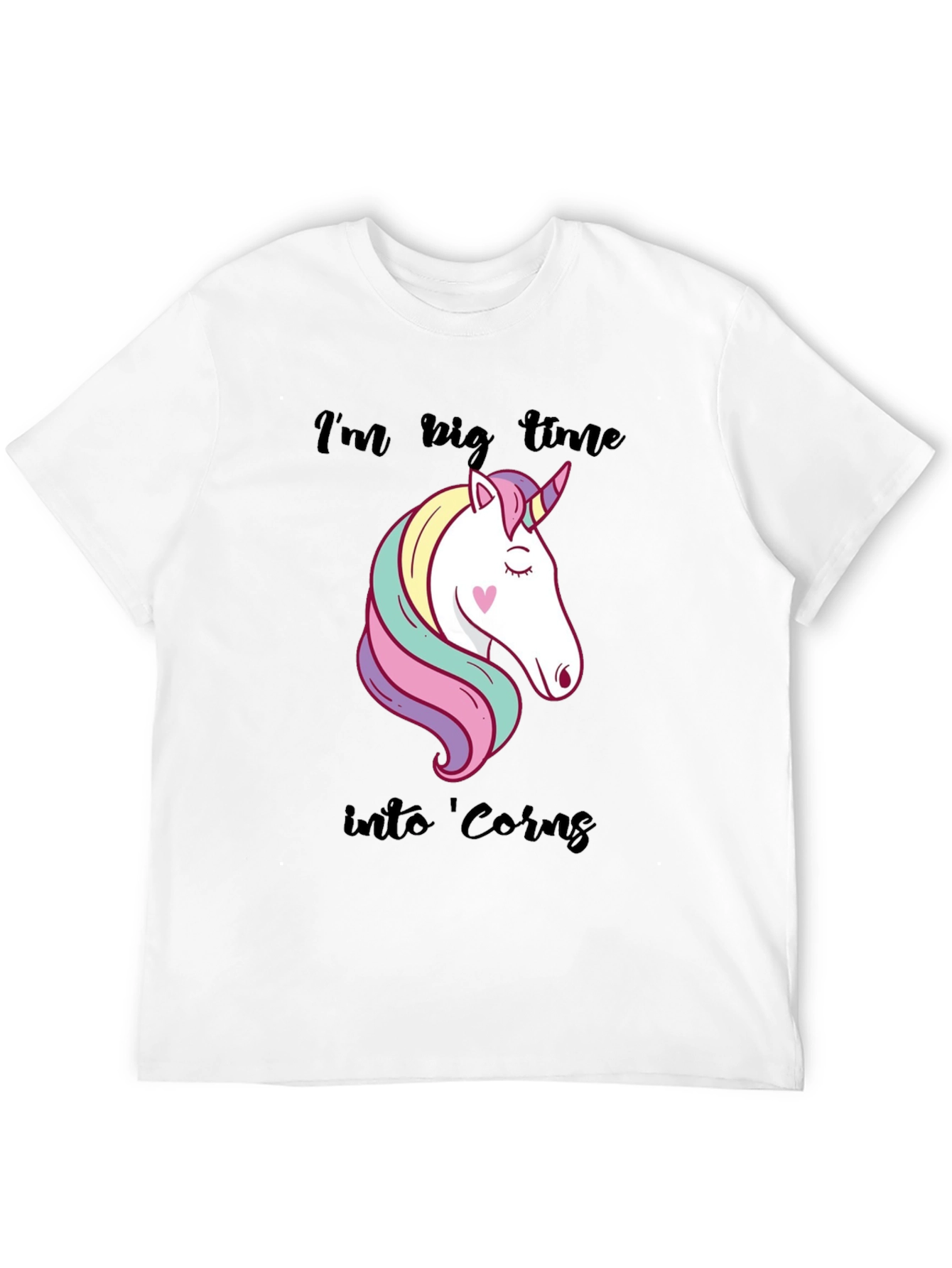 Black Unicorn Graphic T-Shirt: I'm Big Time Into 'Corns Tee view 12