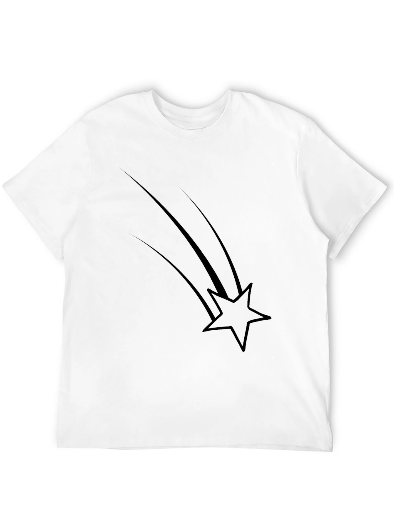 Black Men's Black Graphic Tee - Shooting Star Design view 12