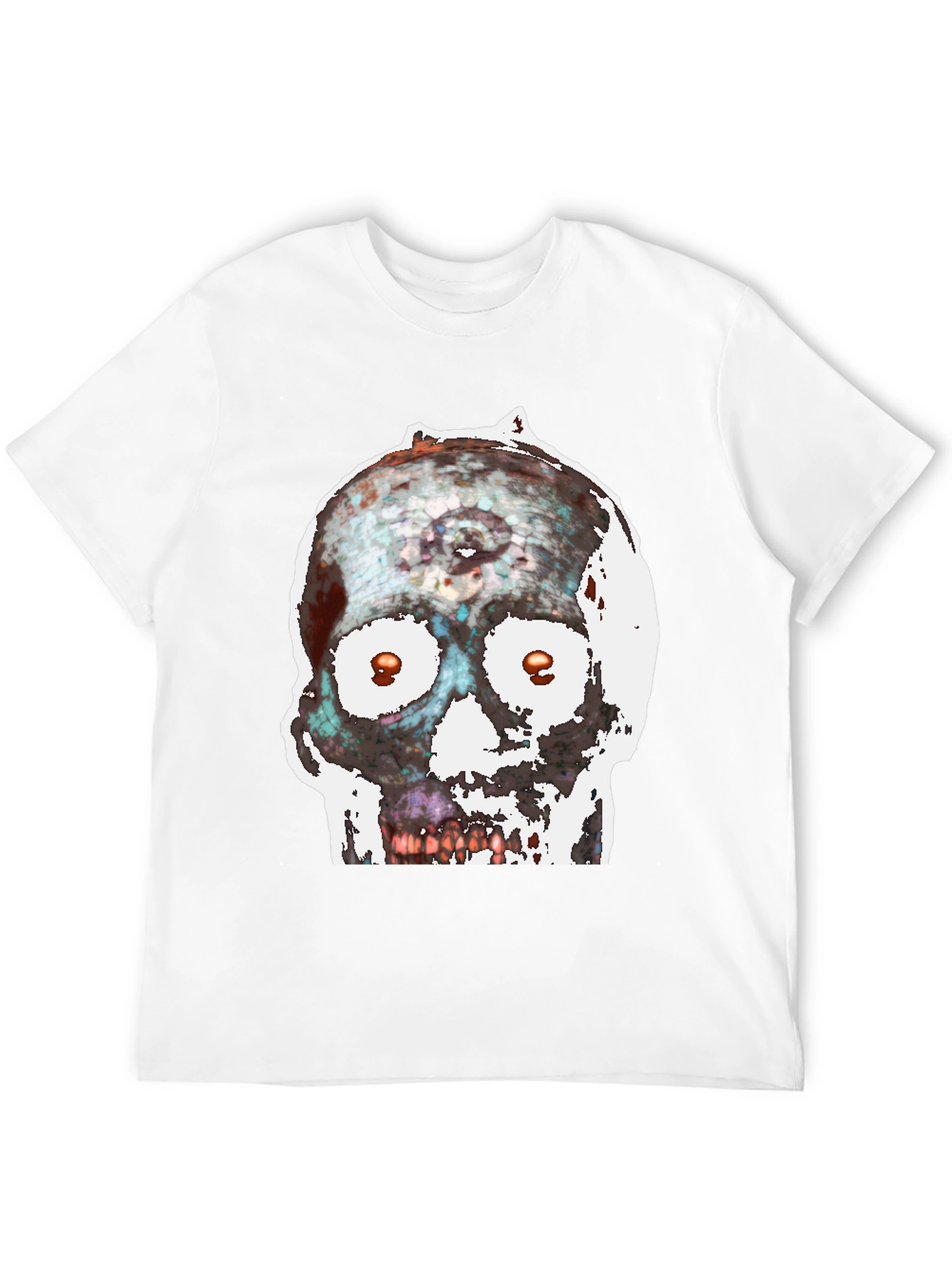 Black Edgy Skull Graphic Tee view 12