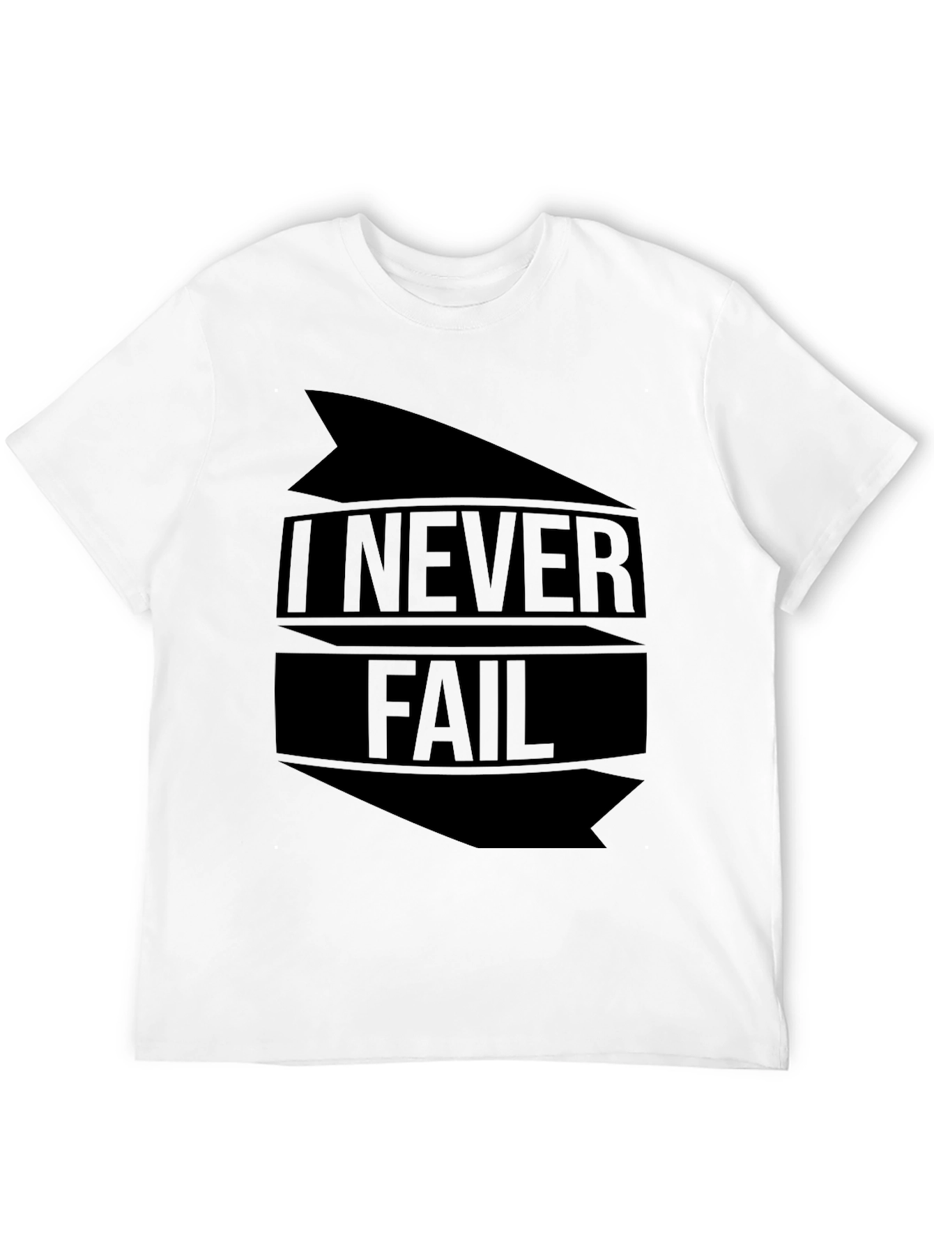 Black I NEVER FAIL Graphic Tee - Bold Statement T-Shirt view 12