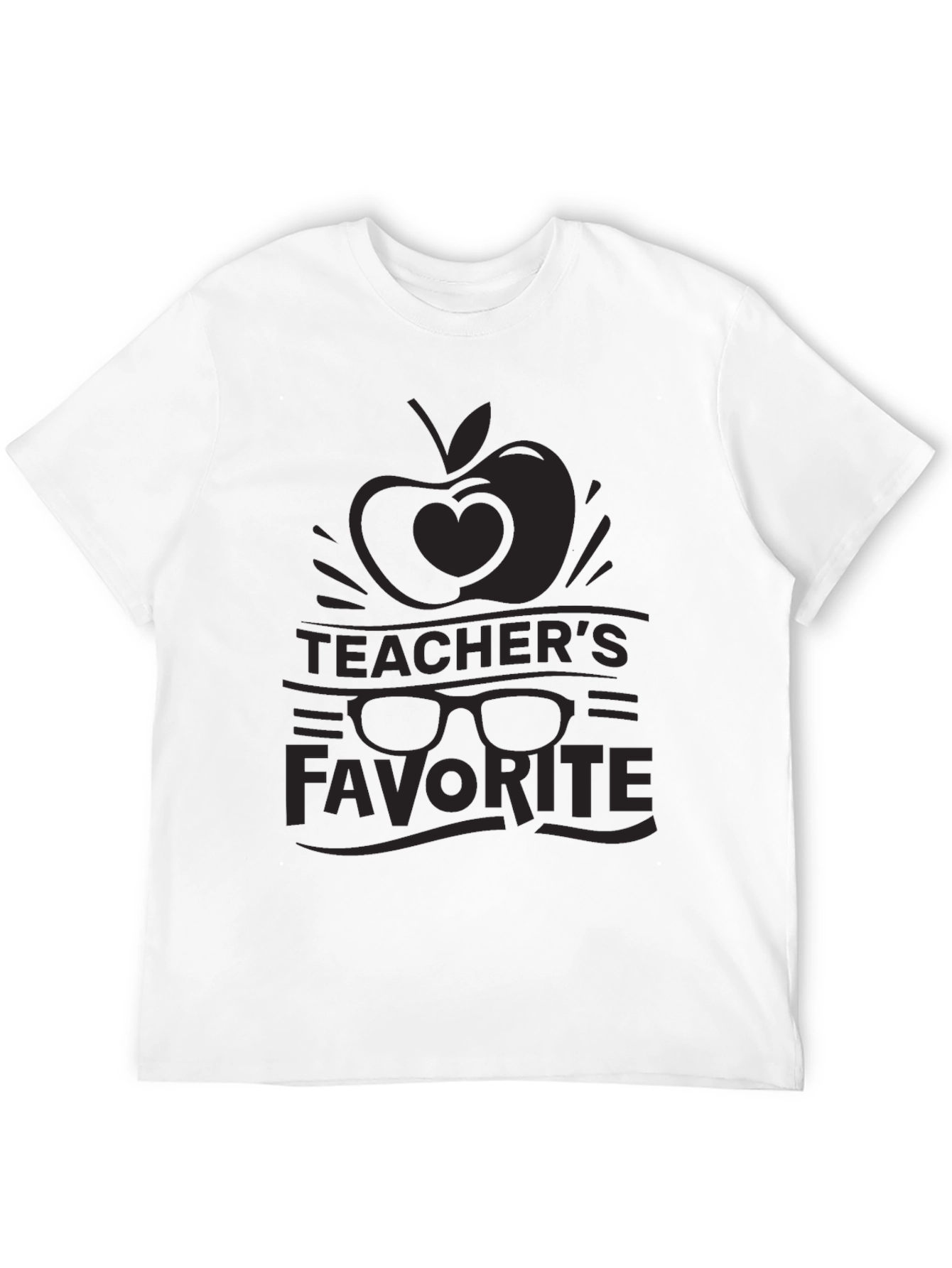 Black Teacher's Favorite Graphic Tee - Black Unisex T-Shirt view 12