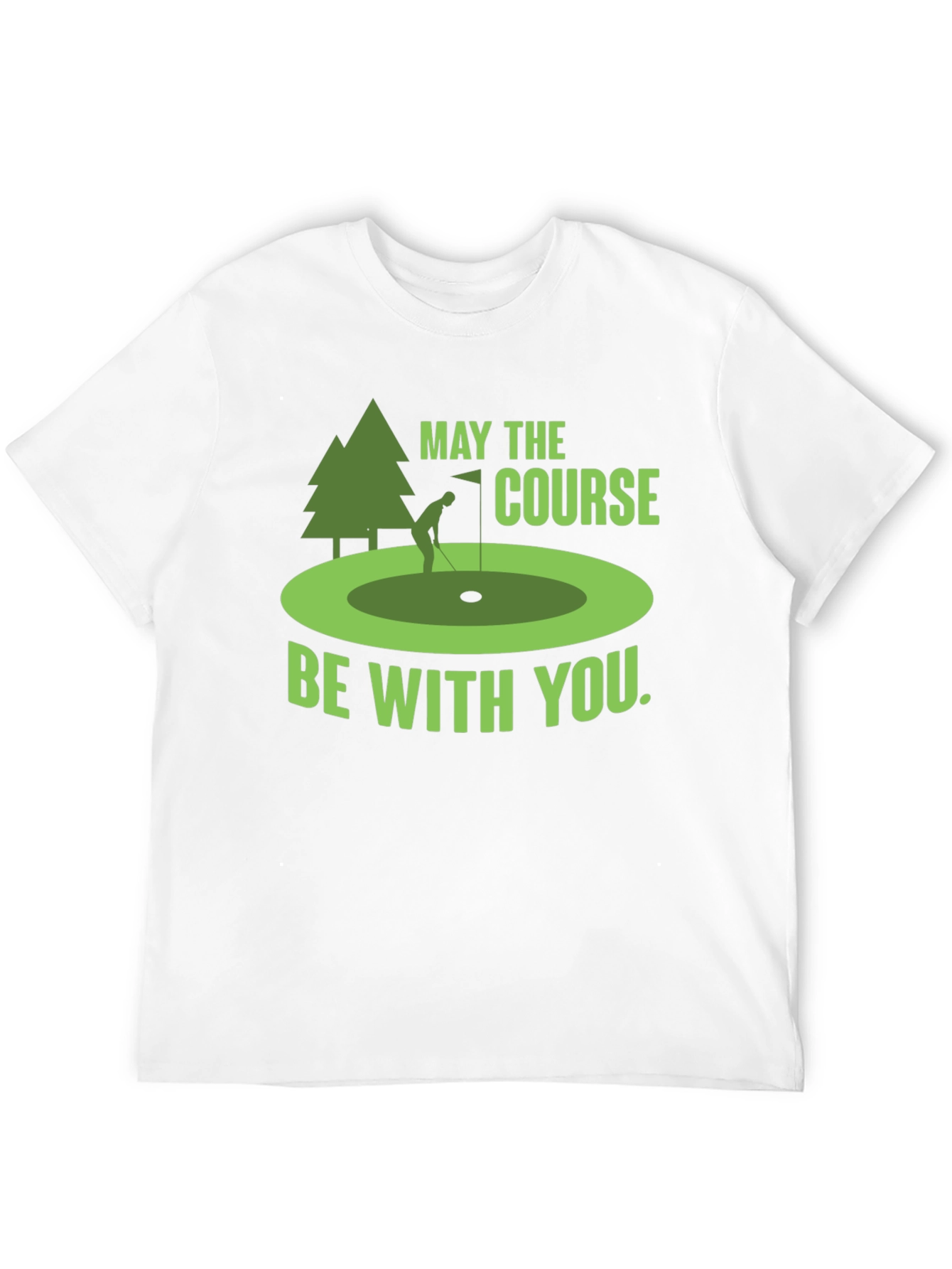 Black Funny Golf T-Shirt: May The Course Be With You view 12