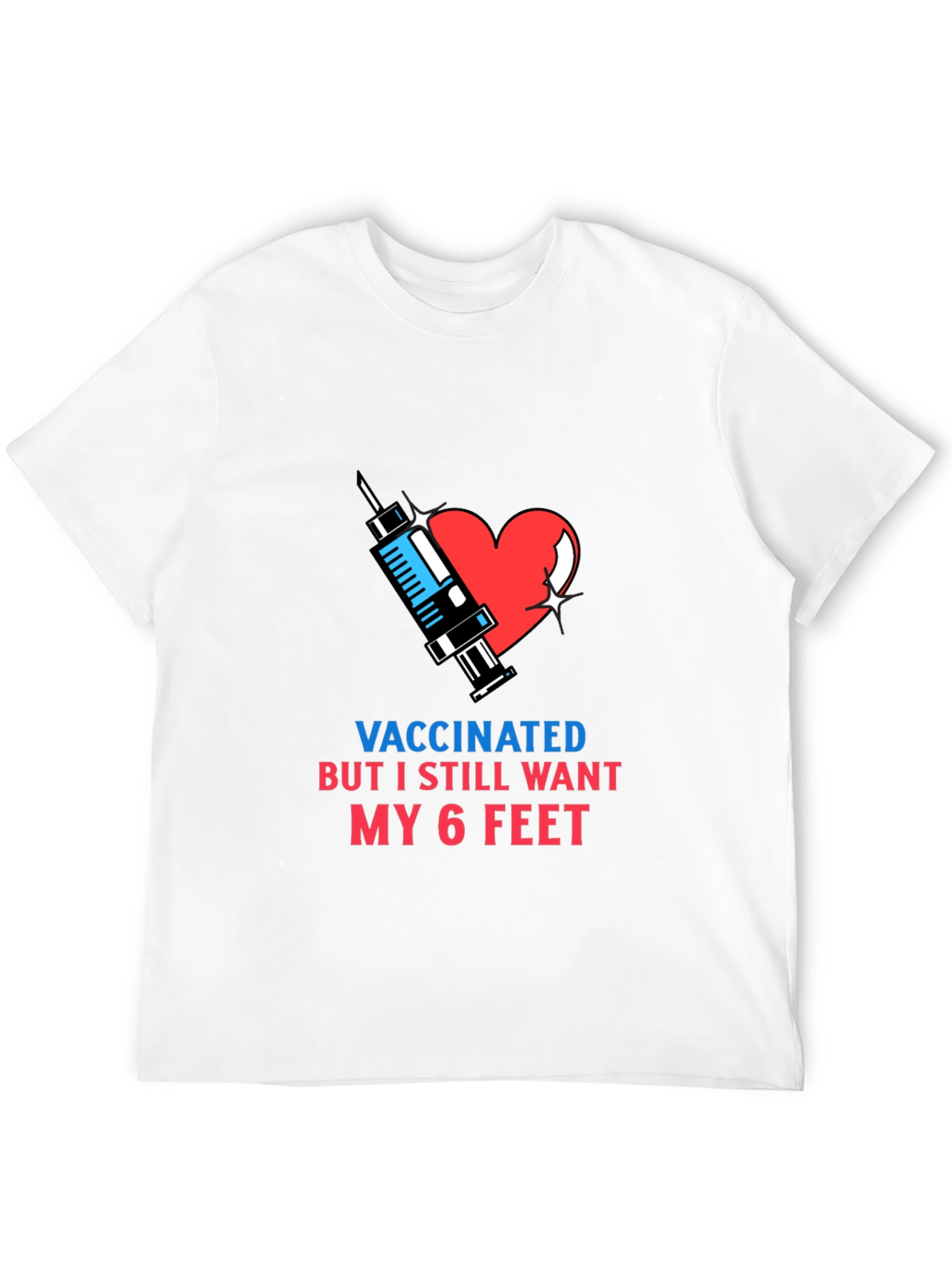 Black Vaccinated 6 Feet T-Shirt view 12