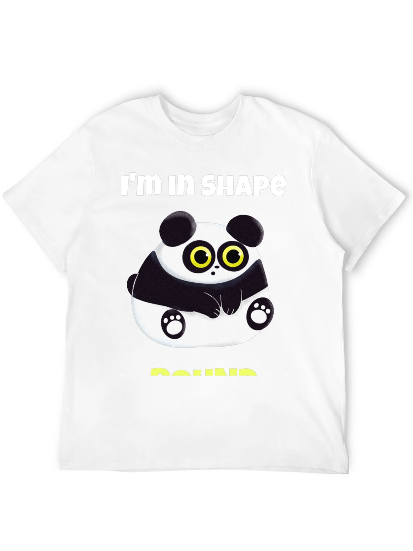 Black Funny Panda Round Shape T-Shirt view 12