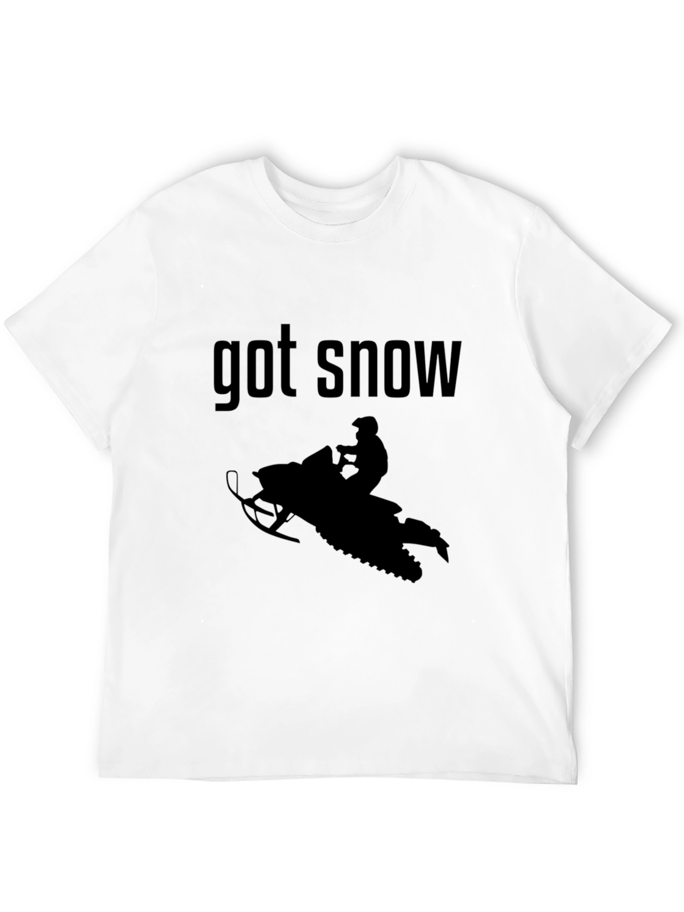Black Got Snow? Graphic Tee - Snowmobile Design view 12