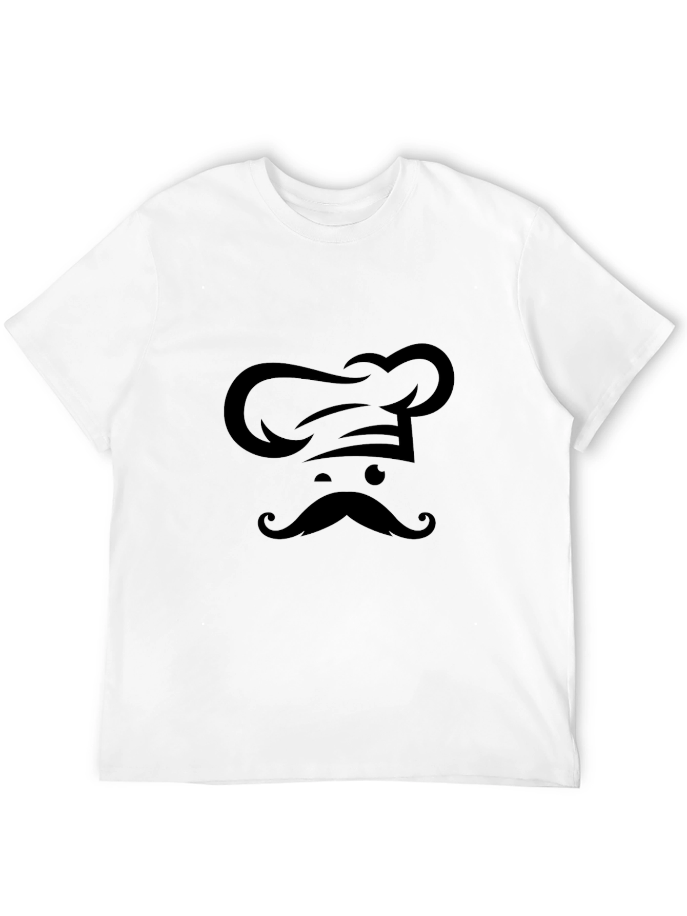 Black Chef Hat & Moustache Graphic T-Shirt - Black view 12