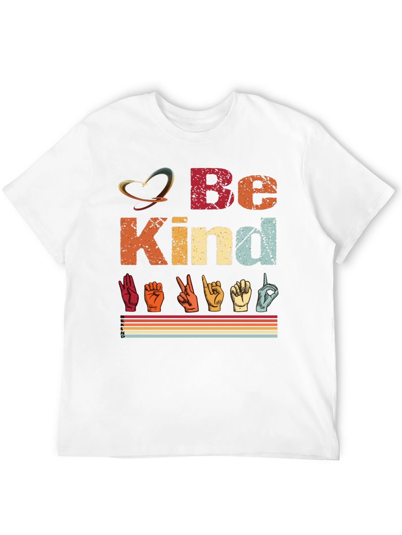 Black Be Kind Sign Language T-Shirt view 12