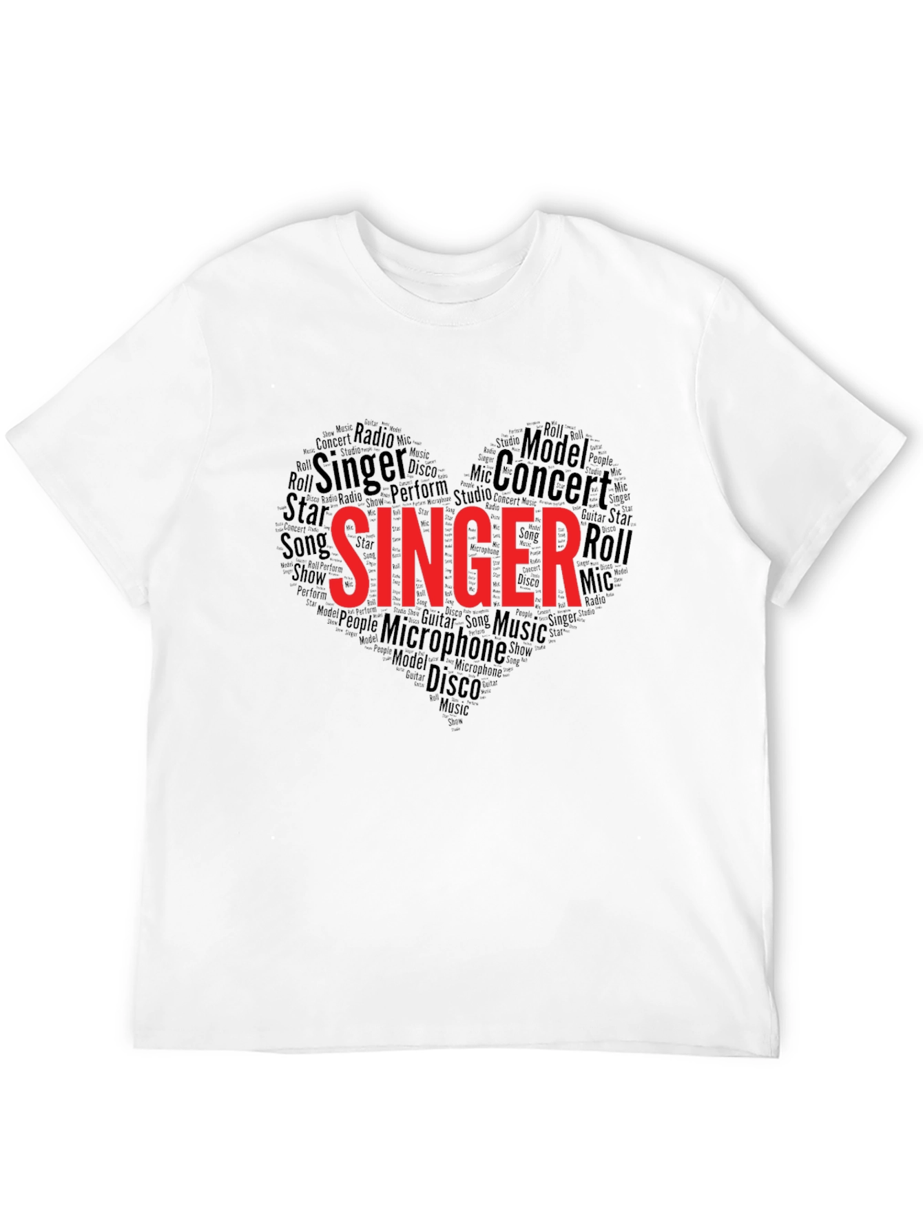 Black Singer Heart Word Art Graphic Tee view 12