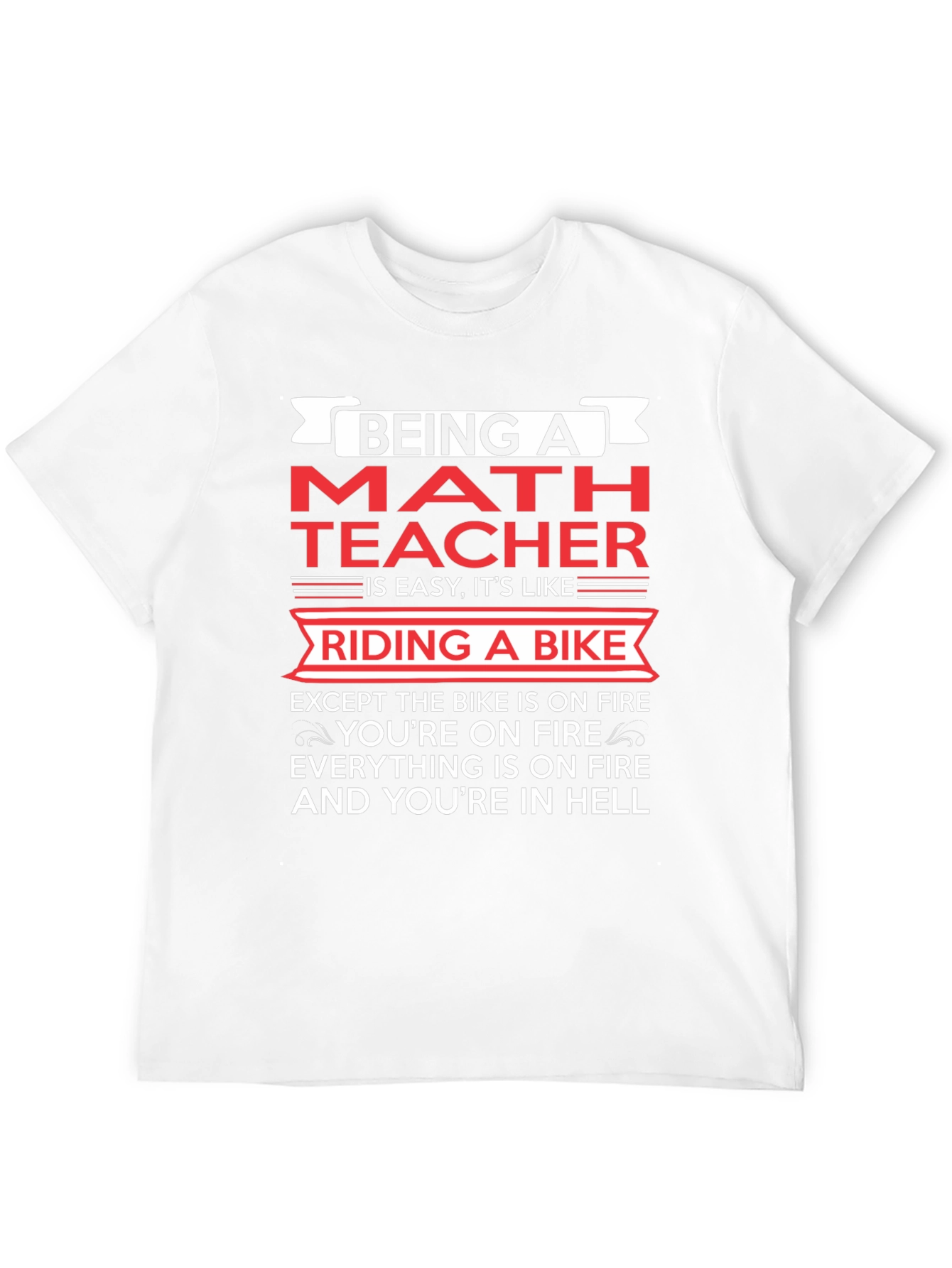 Black Funny Math Teacher Riding a Bike T-Shirt view 12