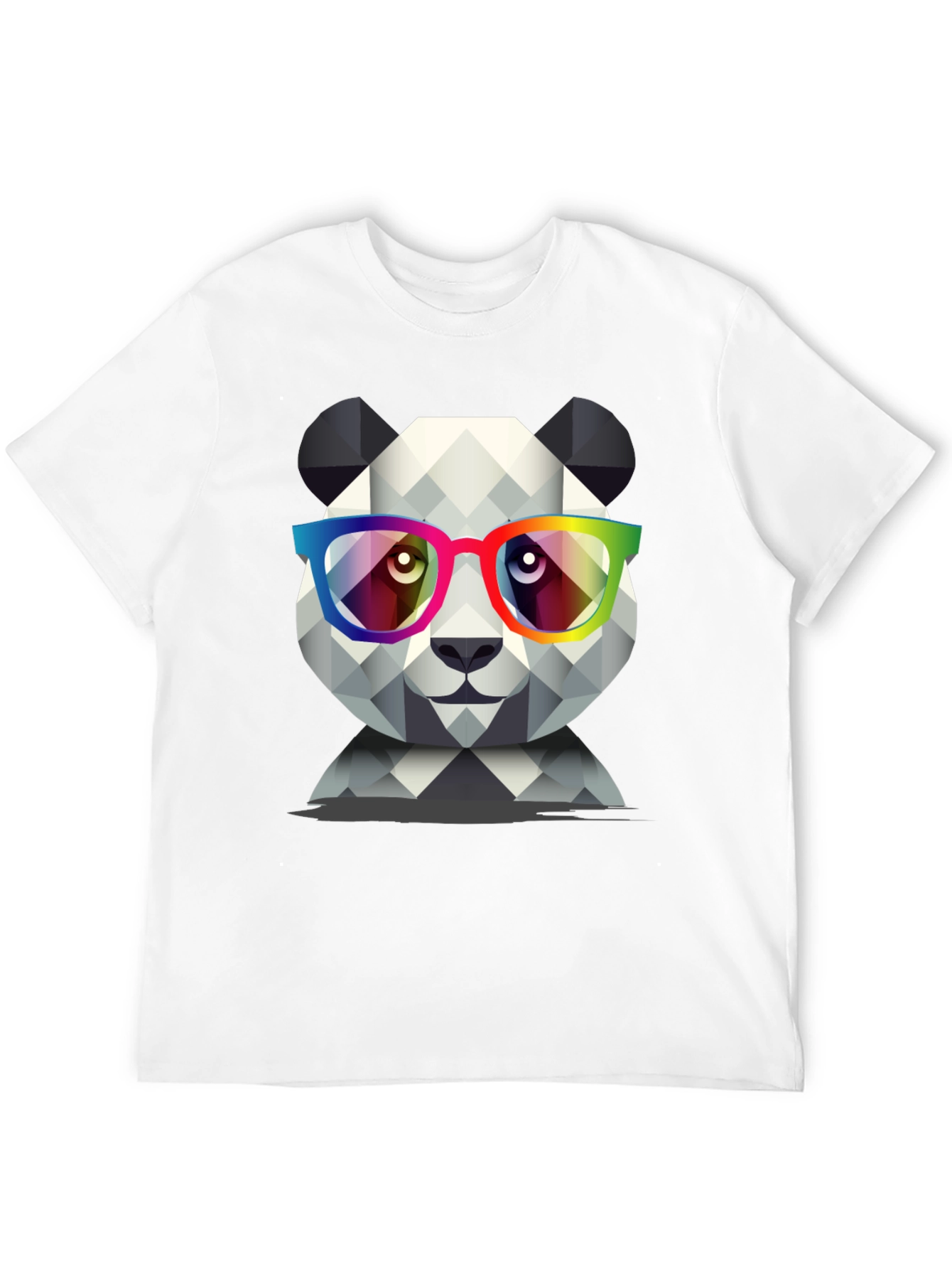 Black Geometric Panda T-Shirt view 12