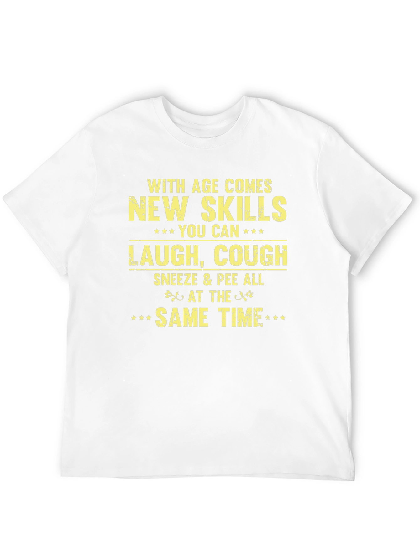 Black Humorous Age Skills Graphic Tee view 12