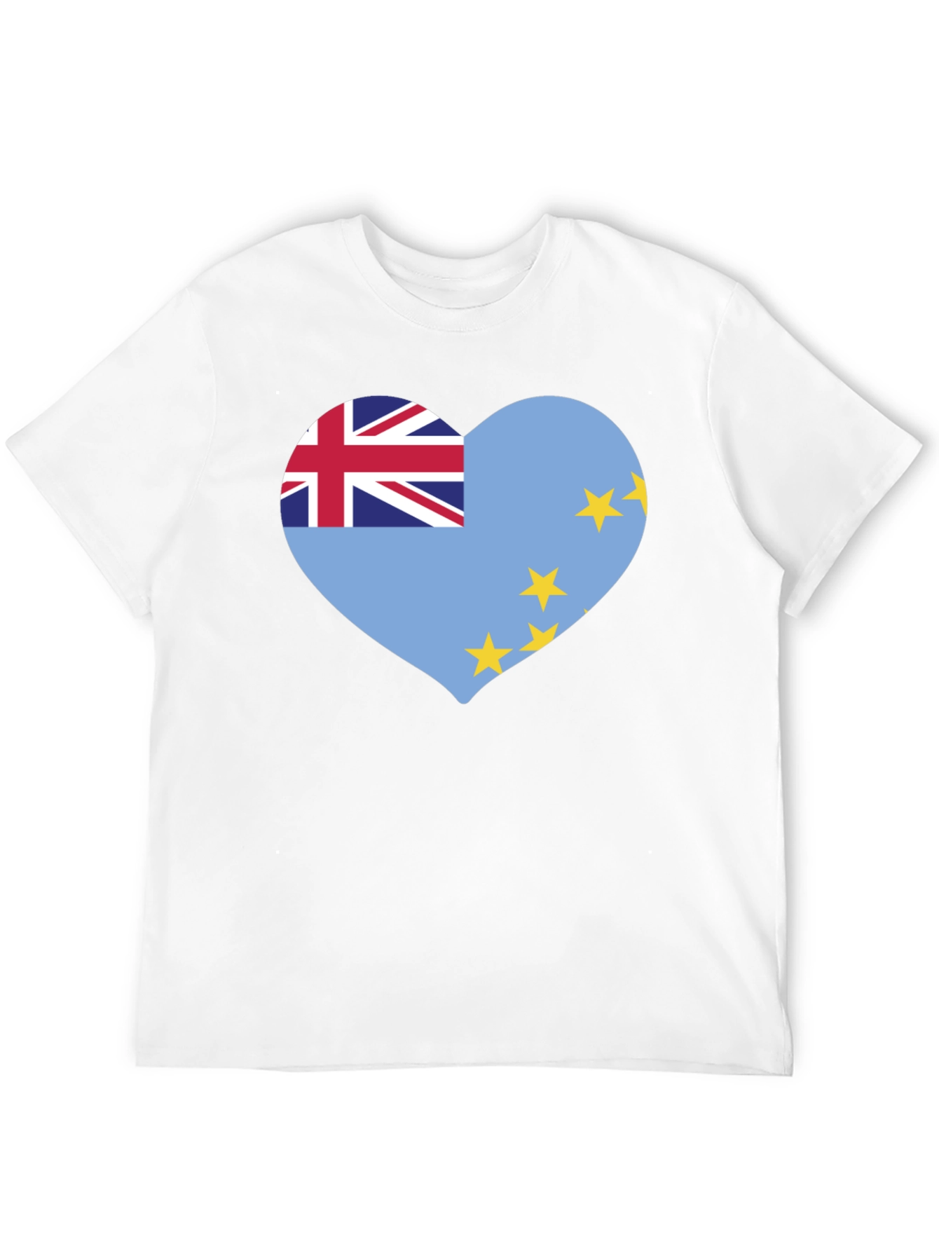Black Tuvalu Flag Heart T-Shirt - Show Your Pride! view 12