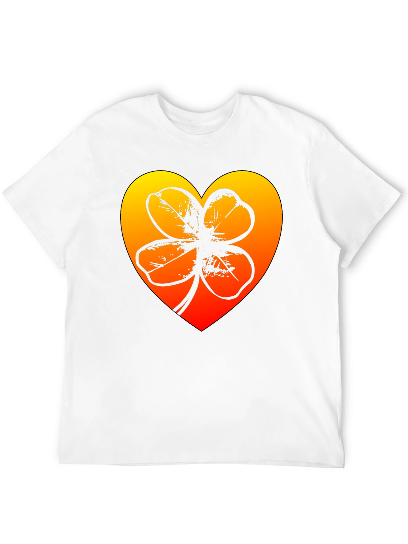 Black Lucky Heart Clover T-Shirt - Black view 12