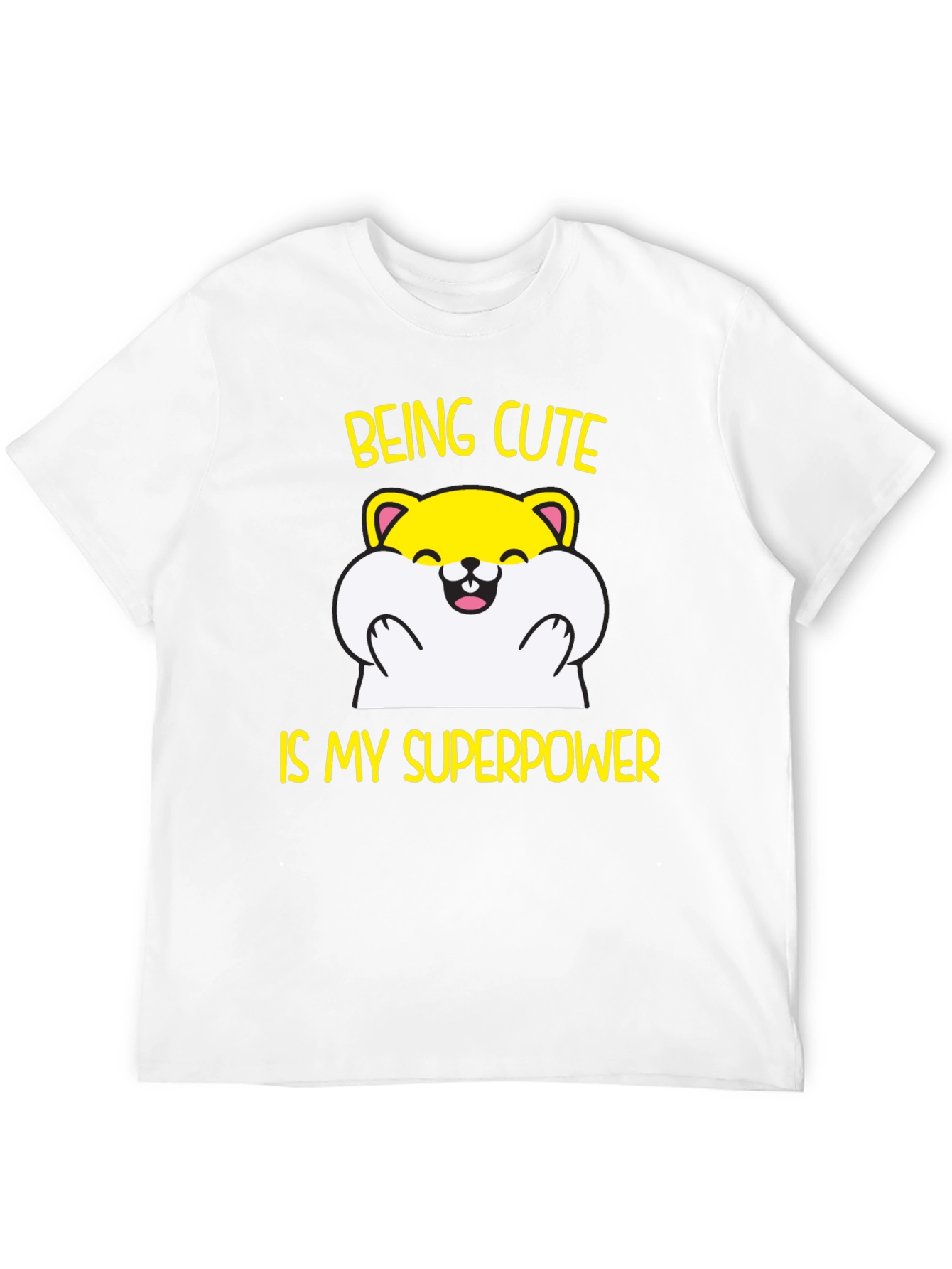 Black Cute Hamster Superpower T-Shirt - Funny Graphic Tee view 12