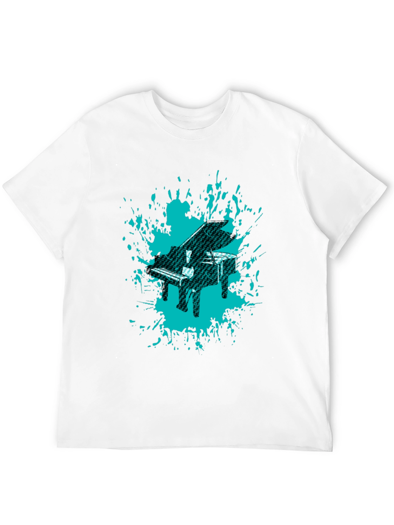Black Piano Splash Graphic Tee - Cool Music Lover's Shirt view 12