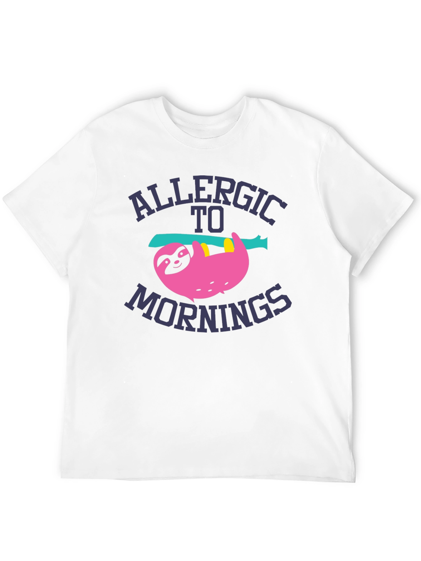 Black Allergic to Mornings Sloth Graphic Tee view 12