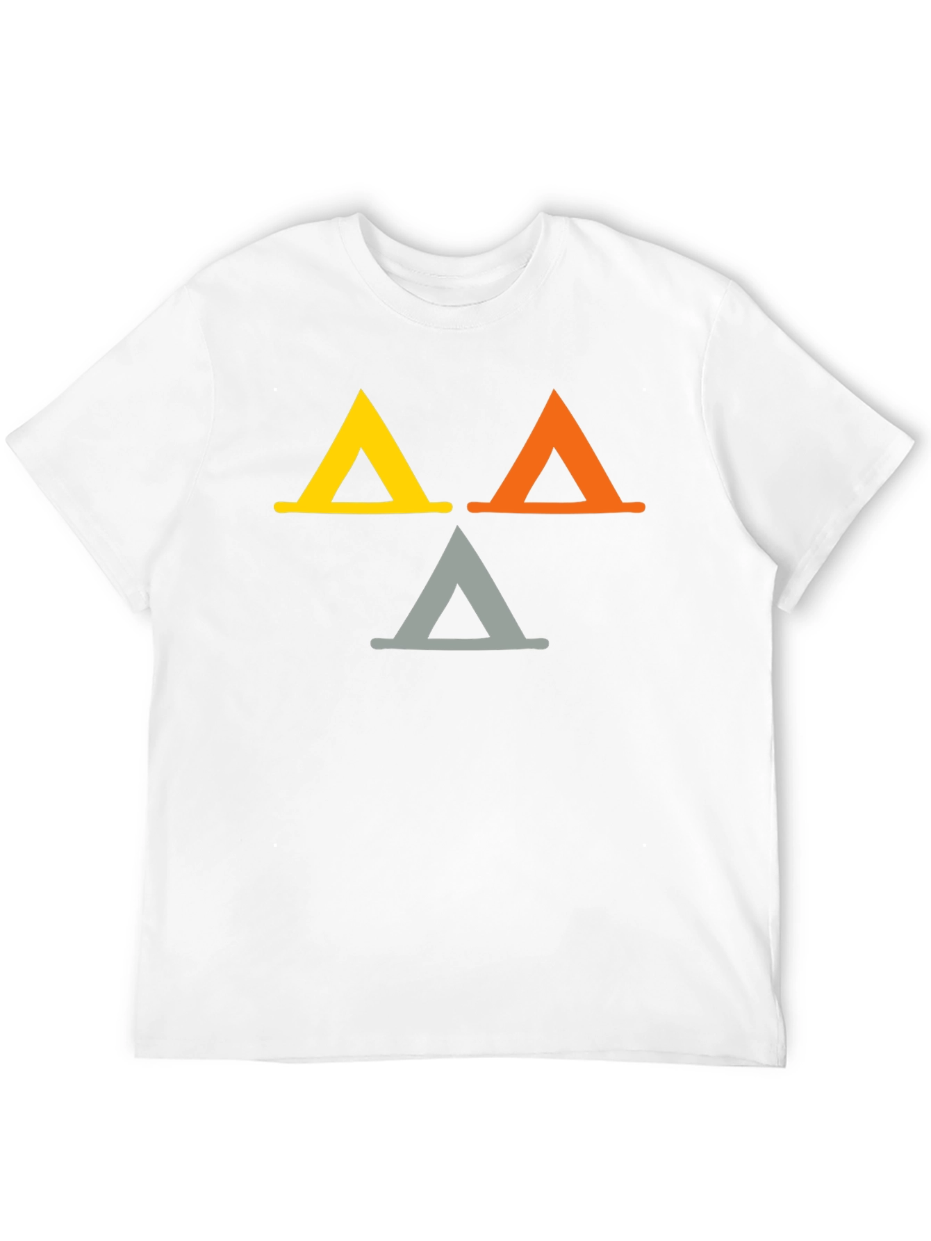Black Geometric Triangle Graphic Tee - Casual Black T-Shirt view 12