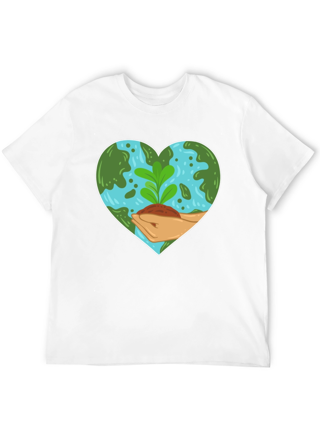 Black Eco Heart T-Shirt: Black, Earth-Loving Design view 12