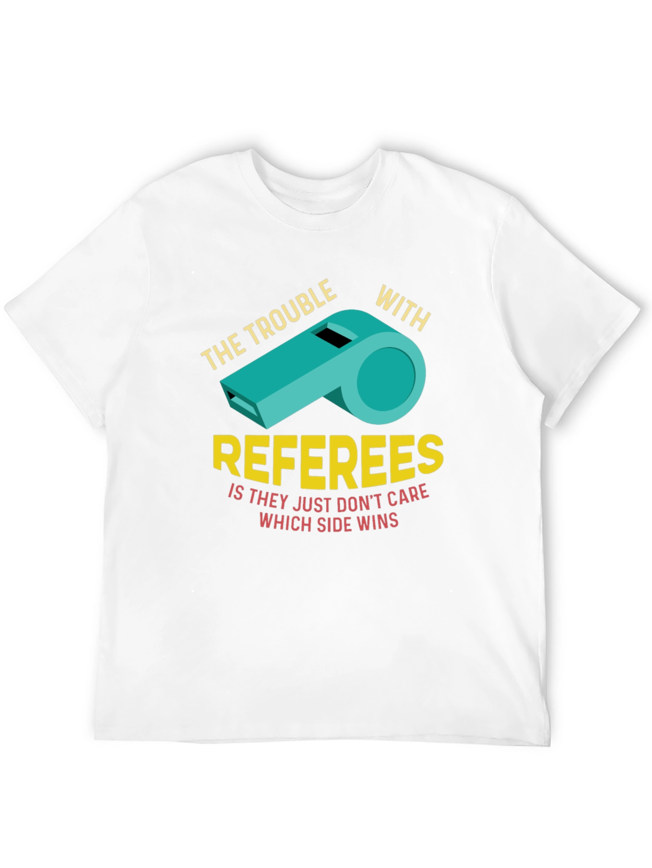 Black The Trouble With Referees Funny T-Shirt view 12