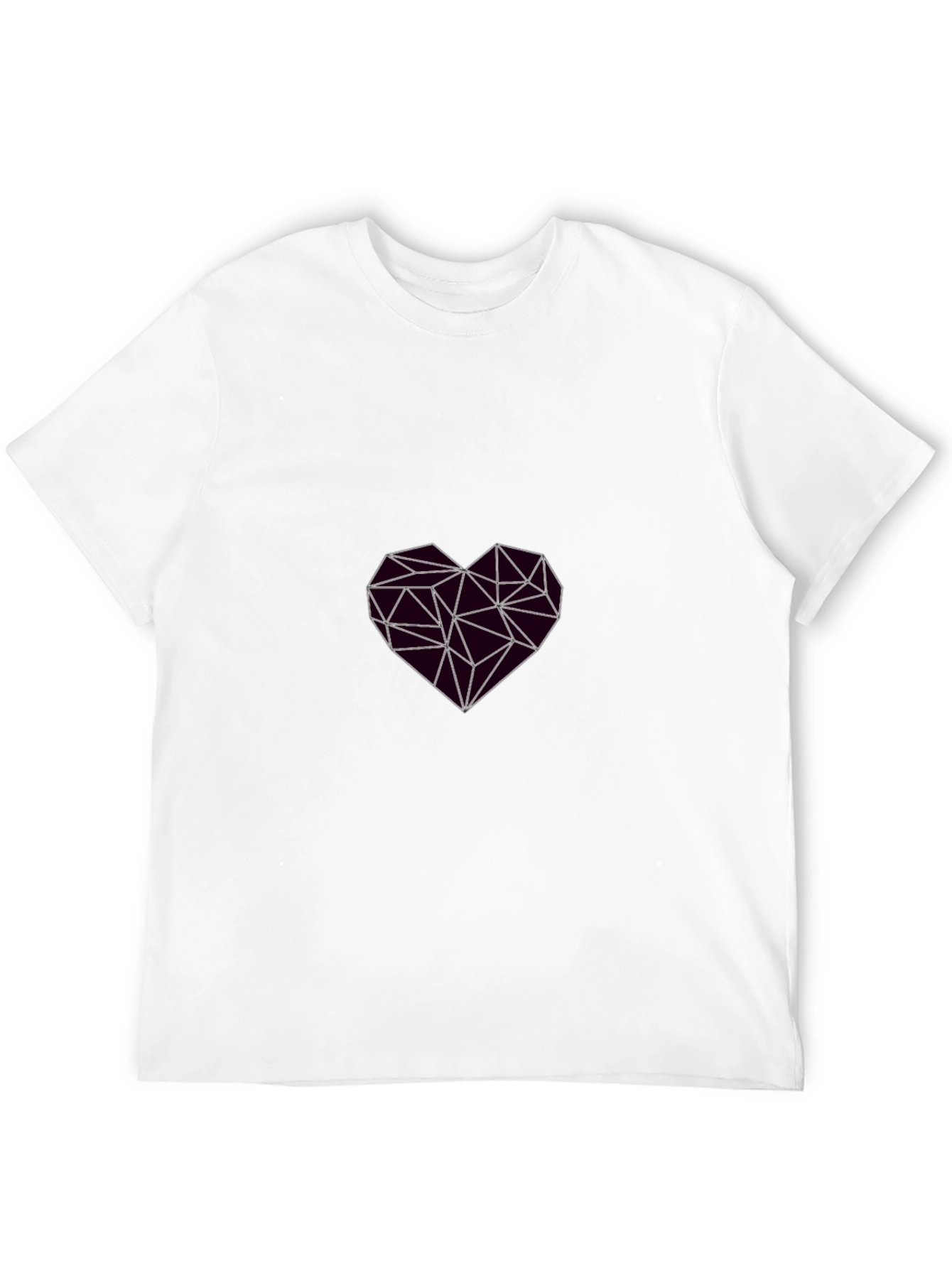 Black Geometric Heart Graphic Black T-Shirt view 12