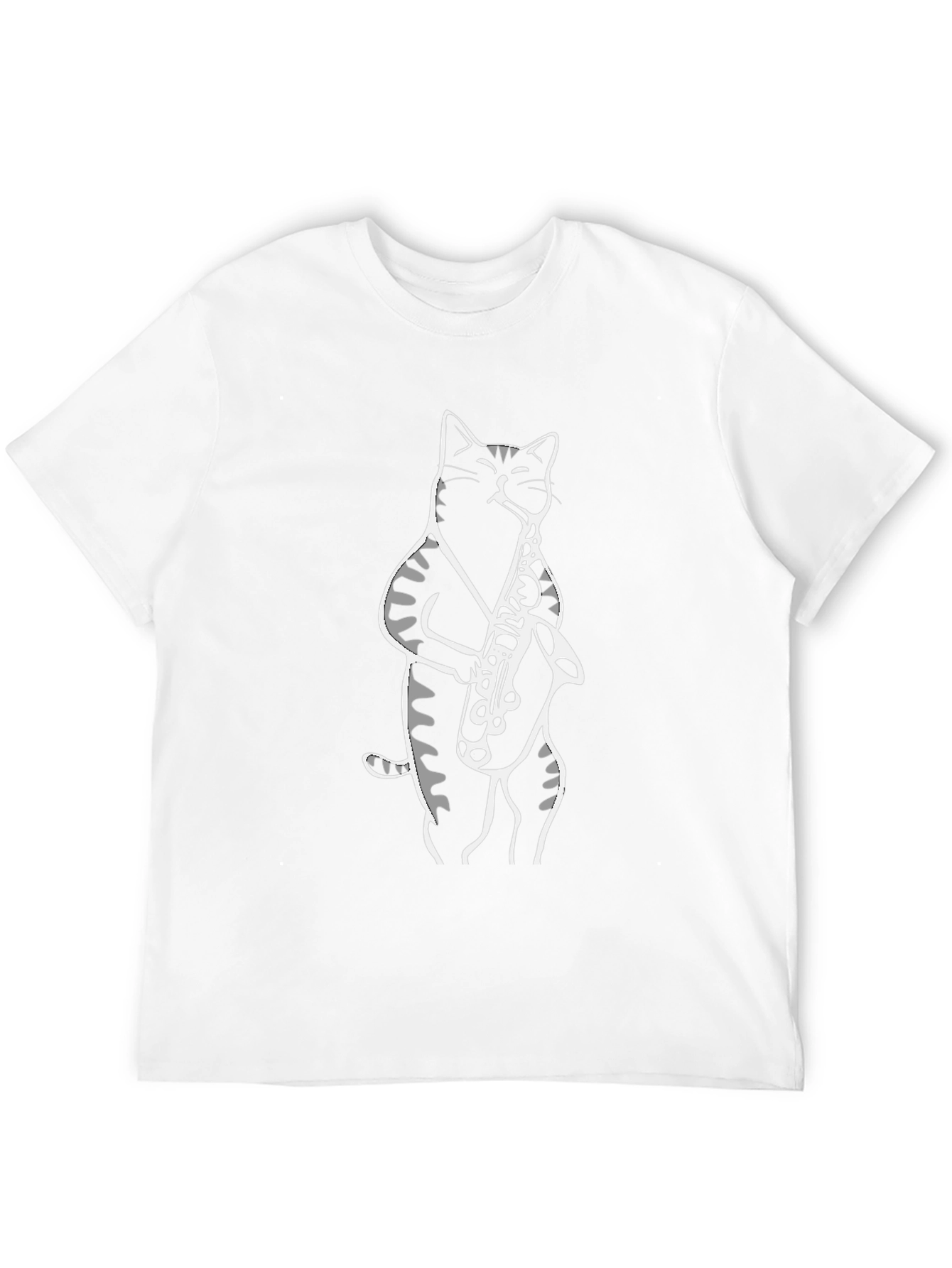 Black Cat Saxophone Player Graphic T-Shirt view 12