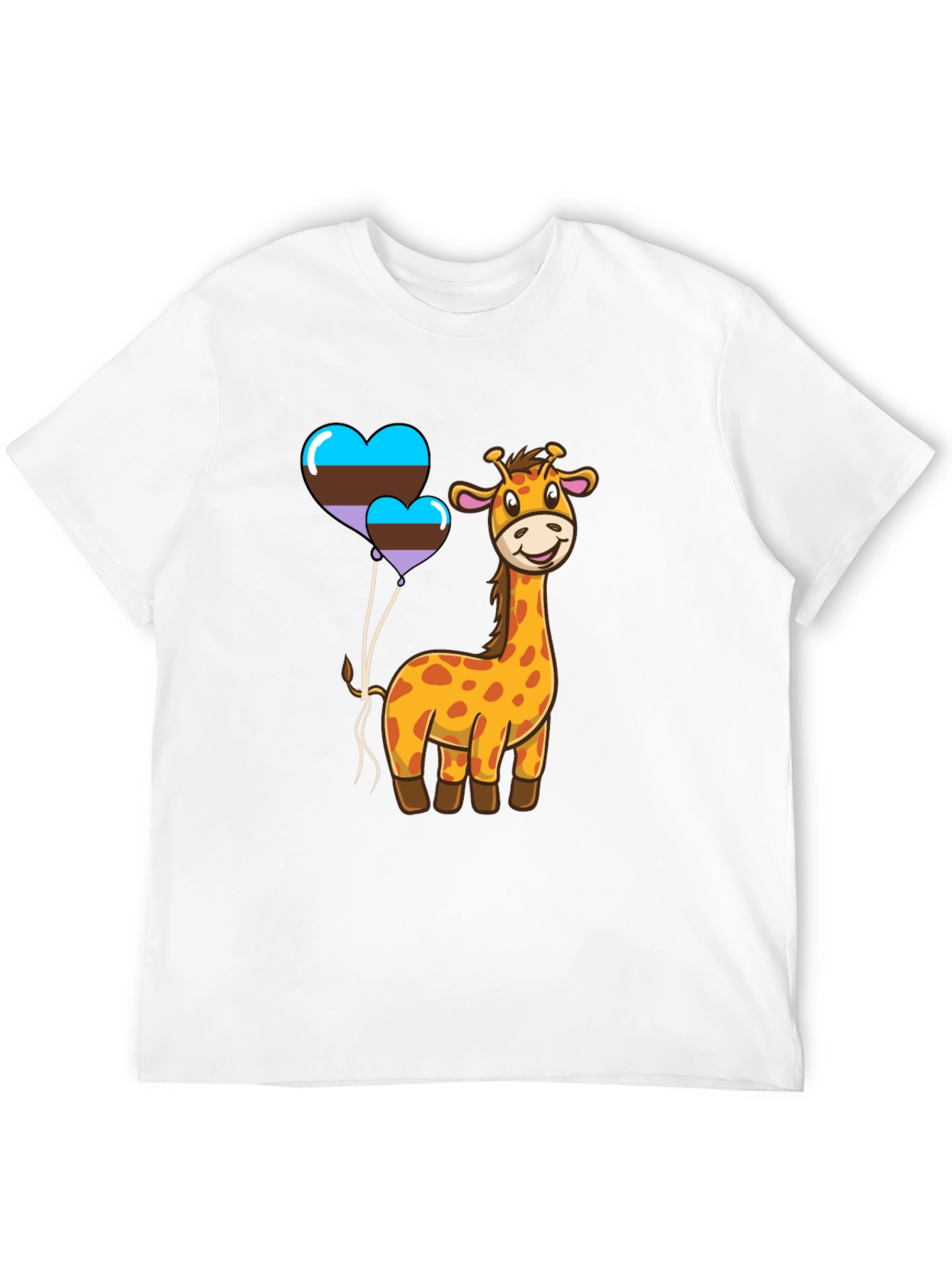 Black Cute Giraffe & Hearts T-Shirt view 12