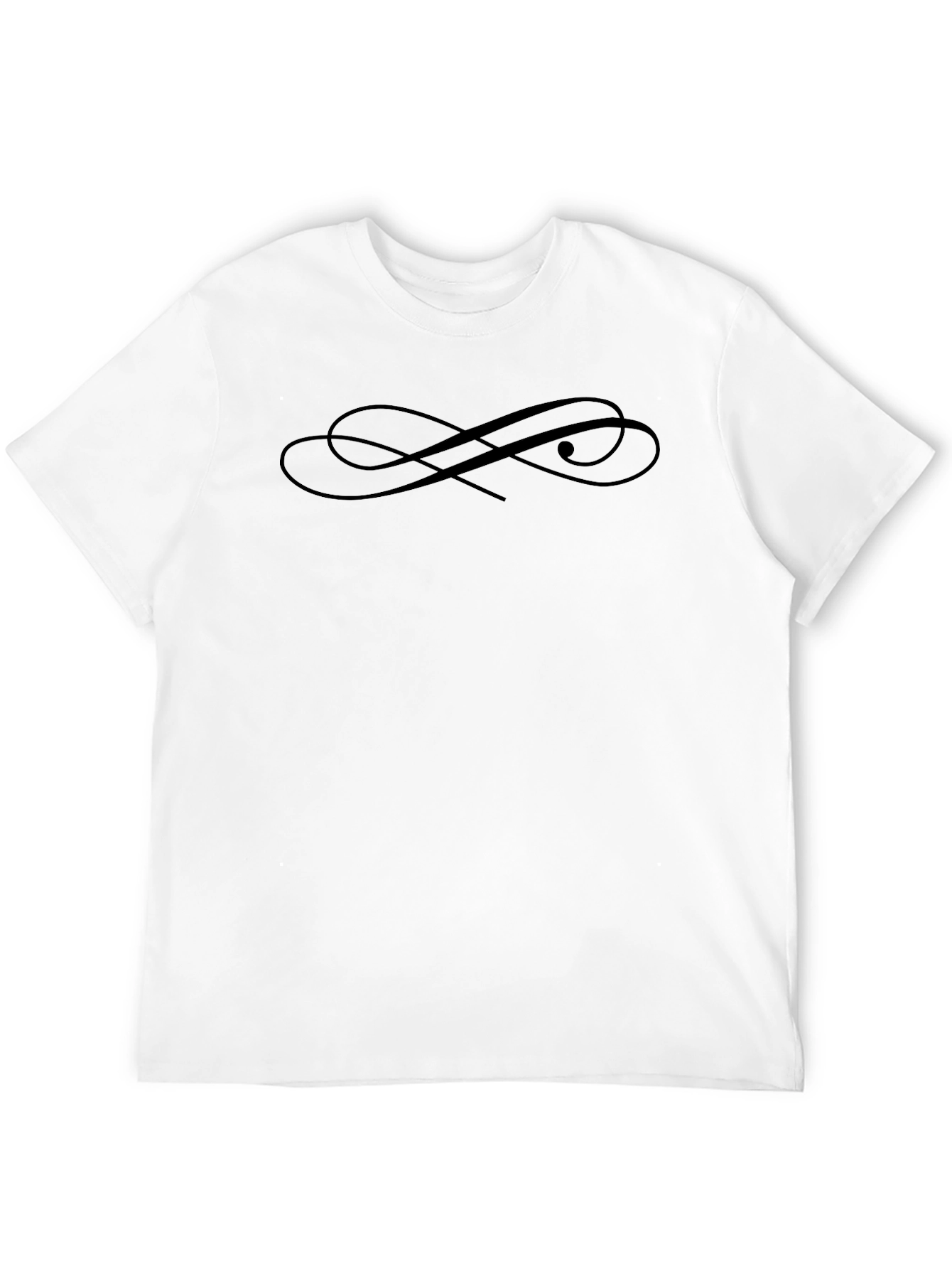 Black Elegant Swirl Graphic Black T-Shirt view 12