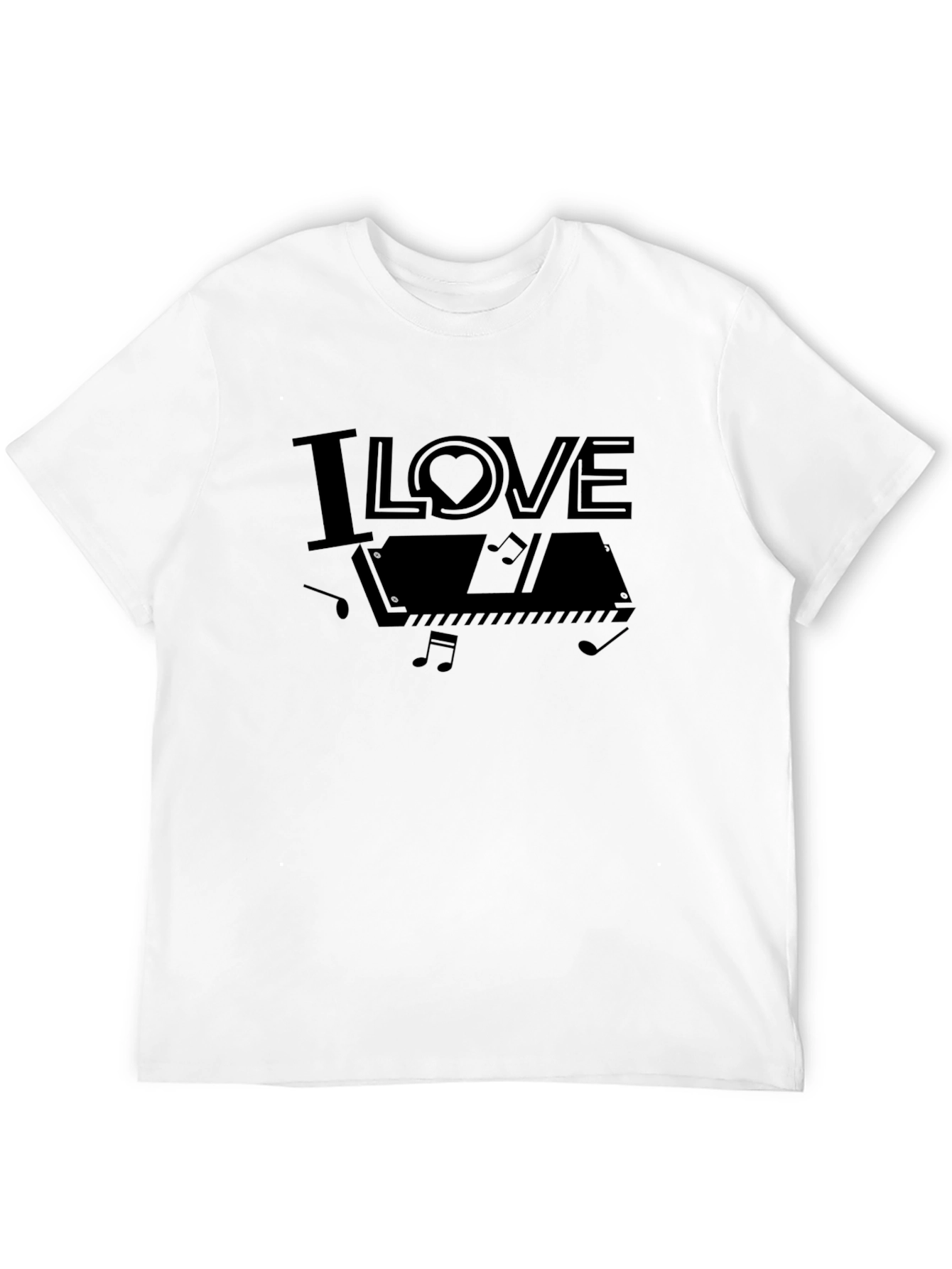 Black I Love Piano Graphic Tee - Musician Gift view 12