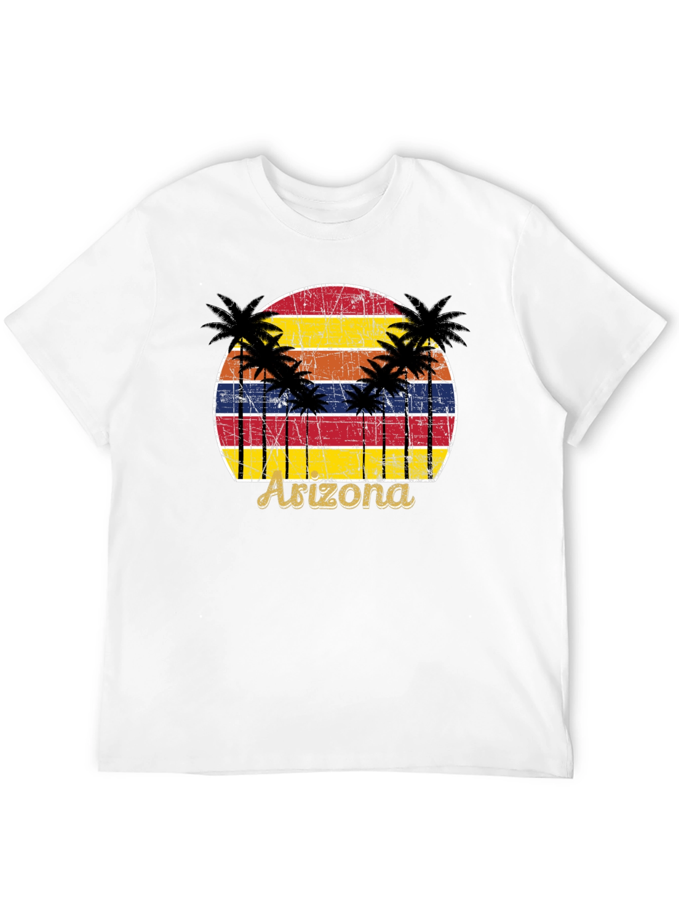 Black Arizona Sunset Palm Tree Graphic Tee view 12