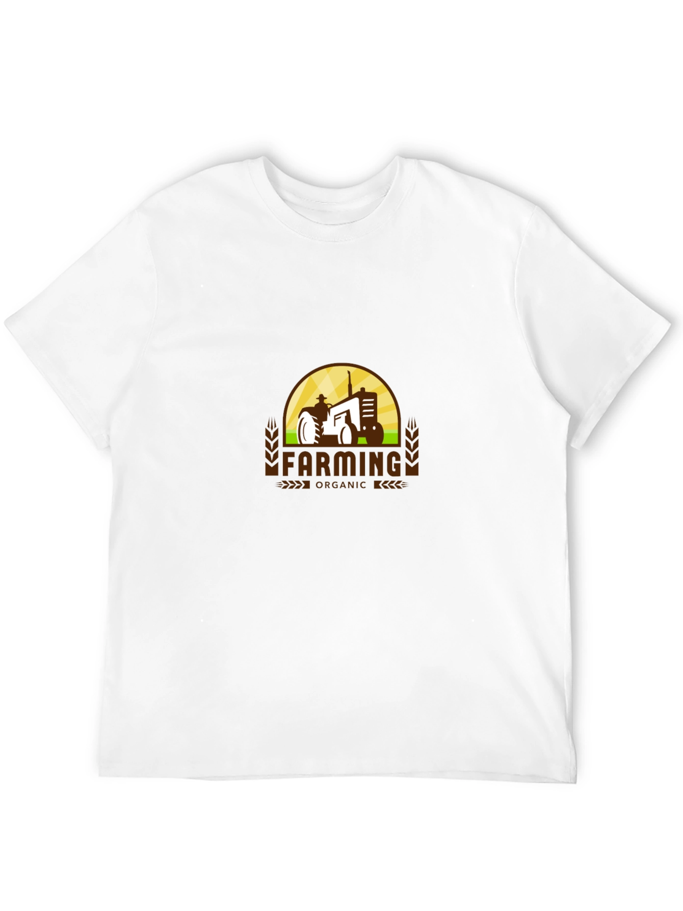 Black Farming Organic Tractor Graphic T-Shirt view 12