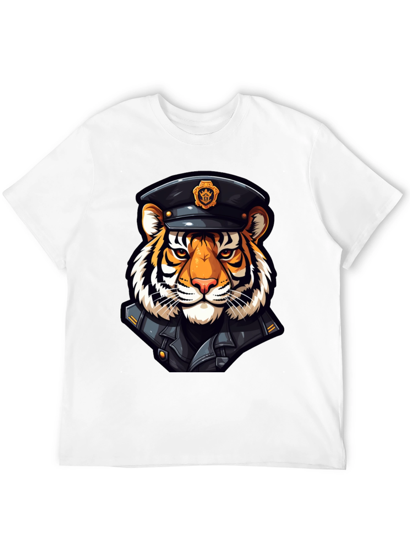 Black Tiger Officer Graphic T-Shirt view 12