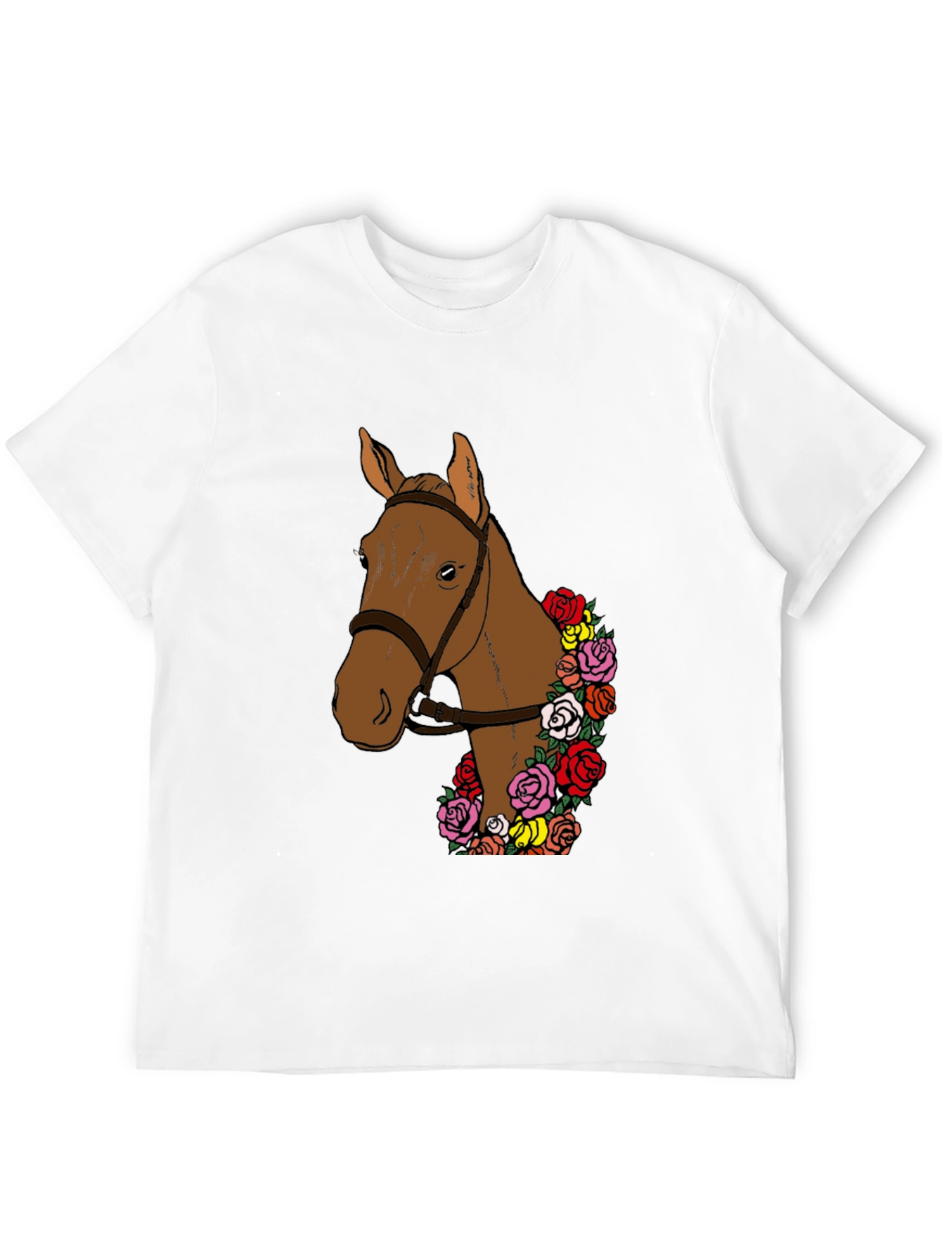 Black Horse & Roses Graphic Tee - Stylish Men's T-Shirt view 12