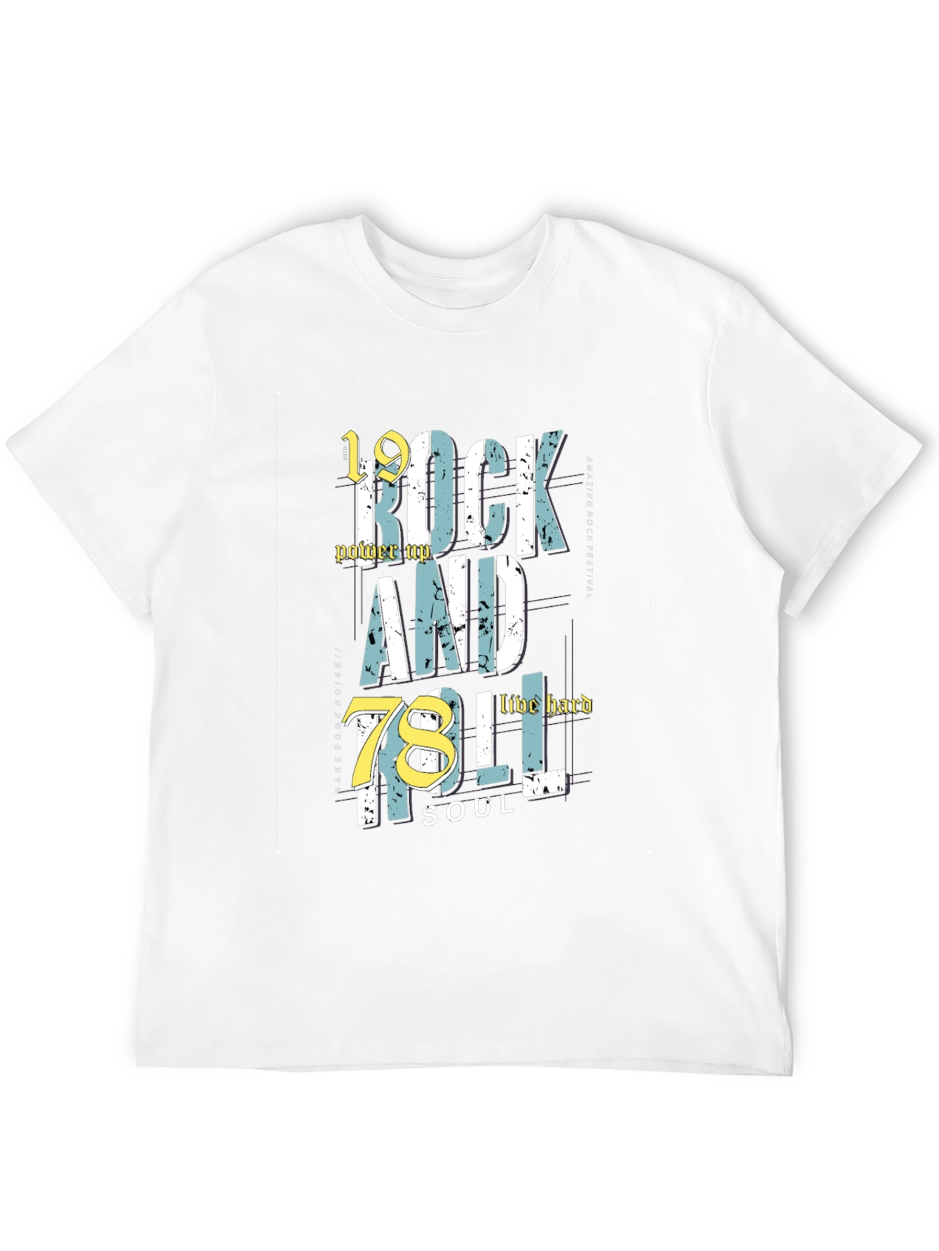 Black Rock and Roll Graphic Print Crew Neck Tee view 12