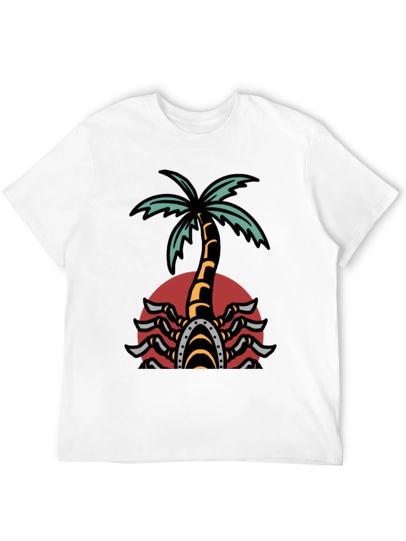 Black Palm Tree Scorpion Graphic T-Shirt view 12
