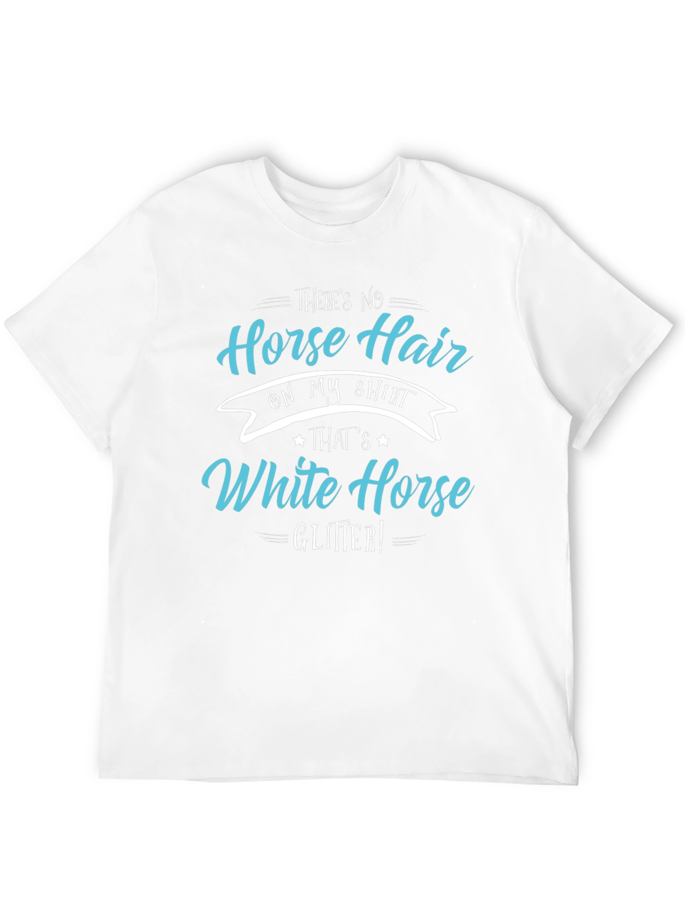 Black Horse Hair White Horse Glitter T-Shirt view 12