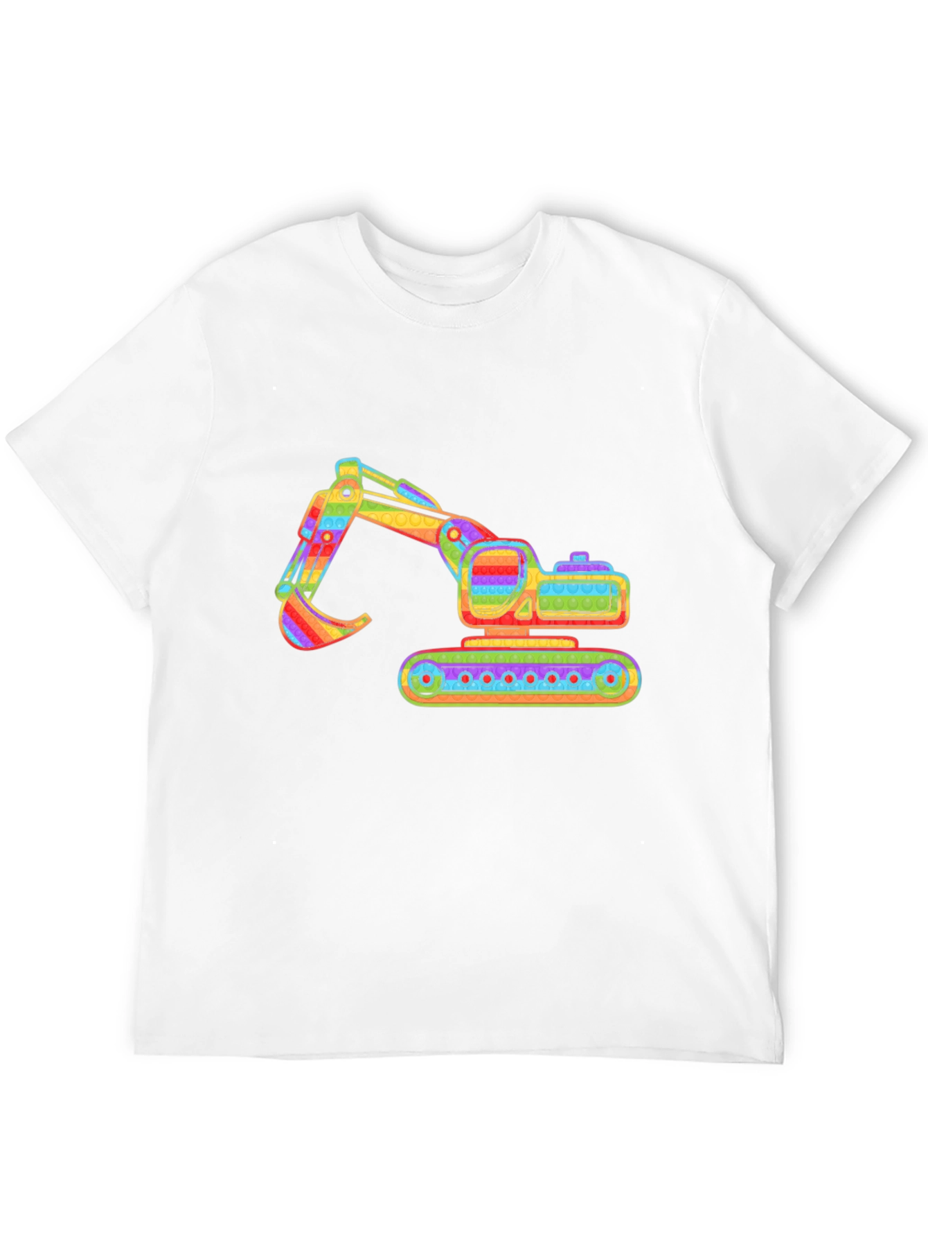 Black Rainbow Excavator Graphic Tee - Construction Shirt view 12