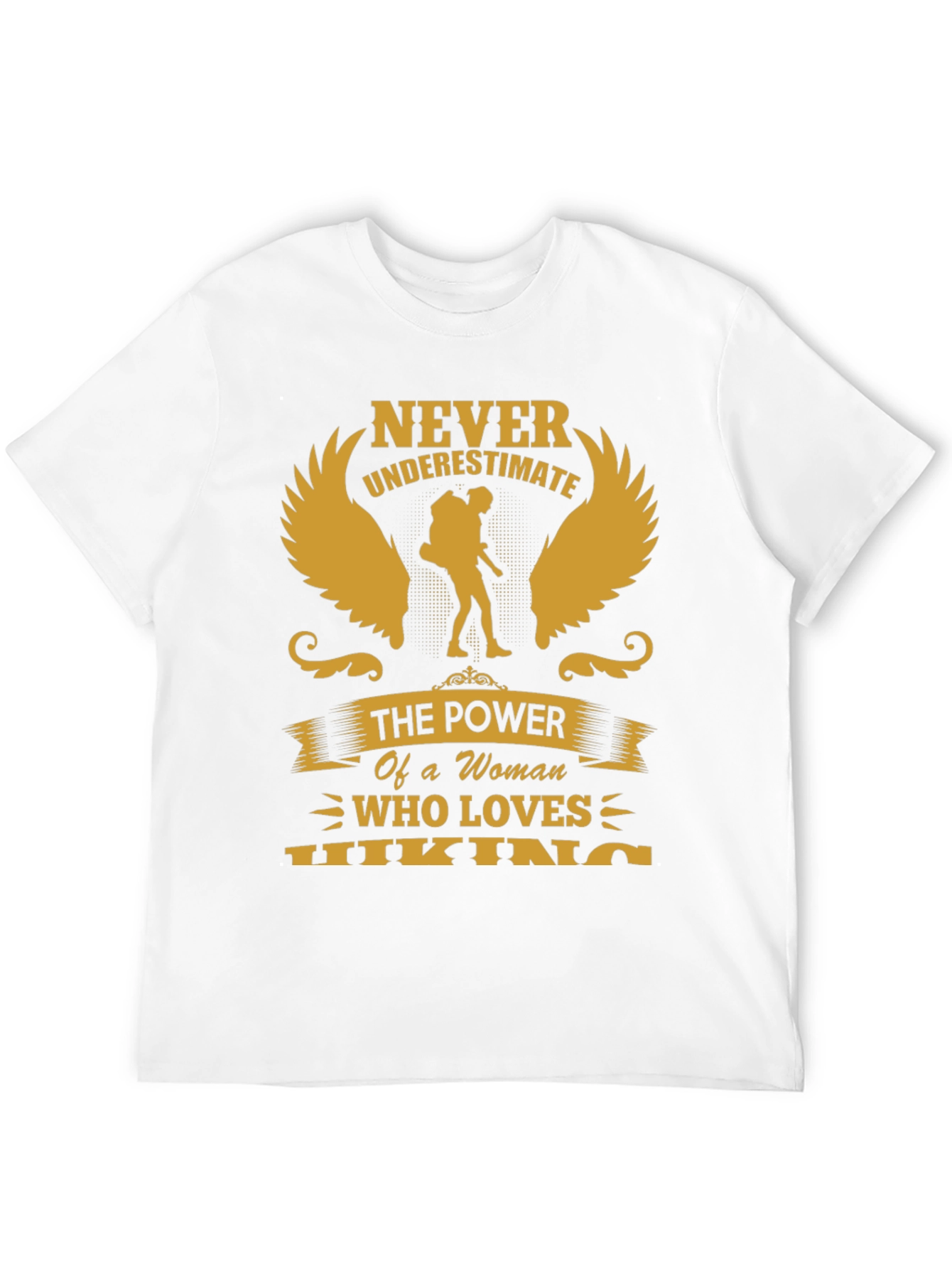 Black Never Underestimate Hiking Woman T-Shirt view 12