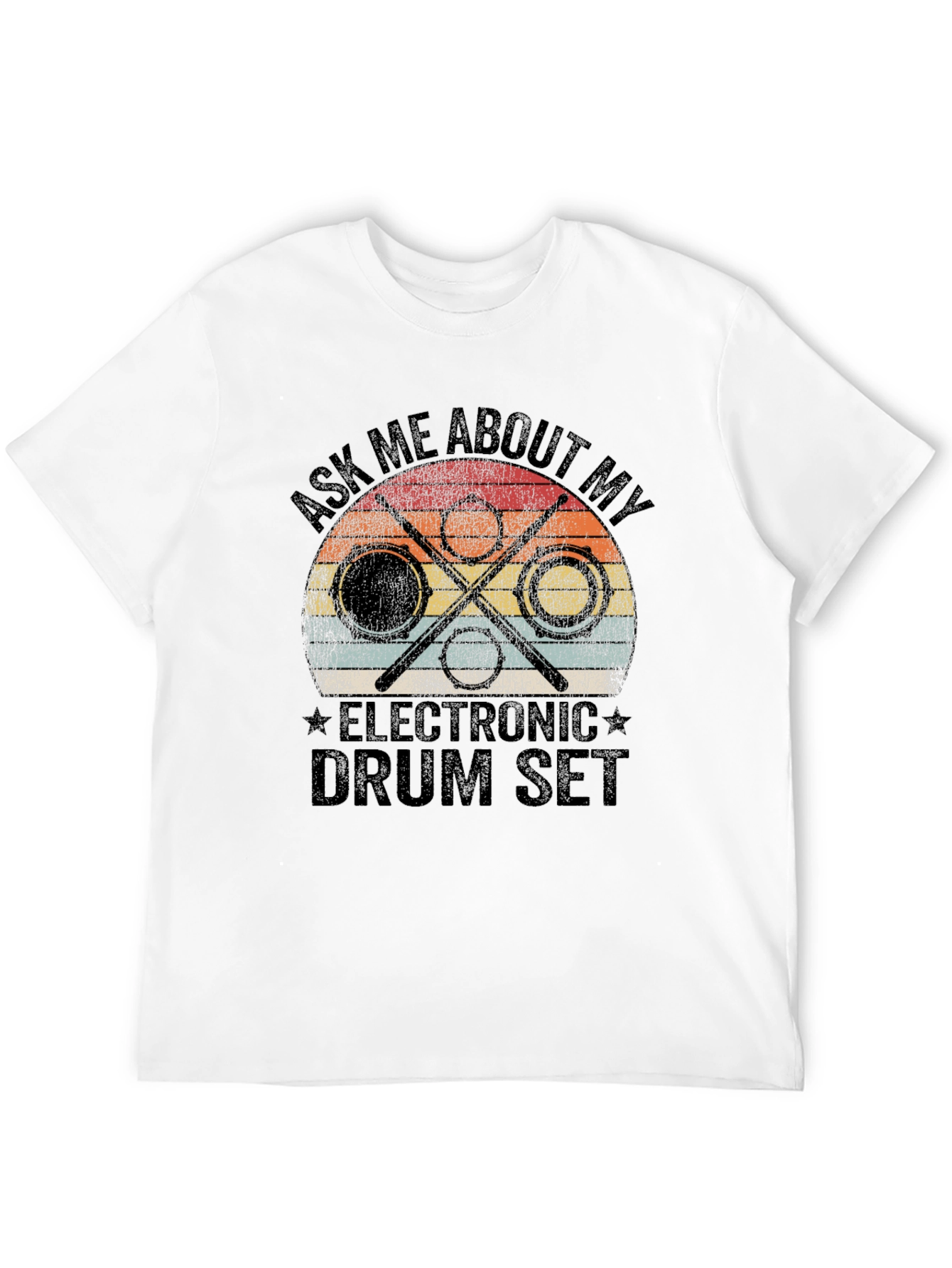 Black Electronic Drum Set T-Shirt - Musician Tee view 12