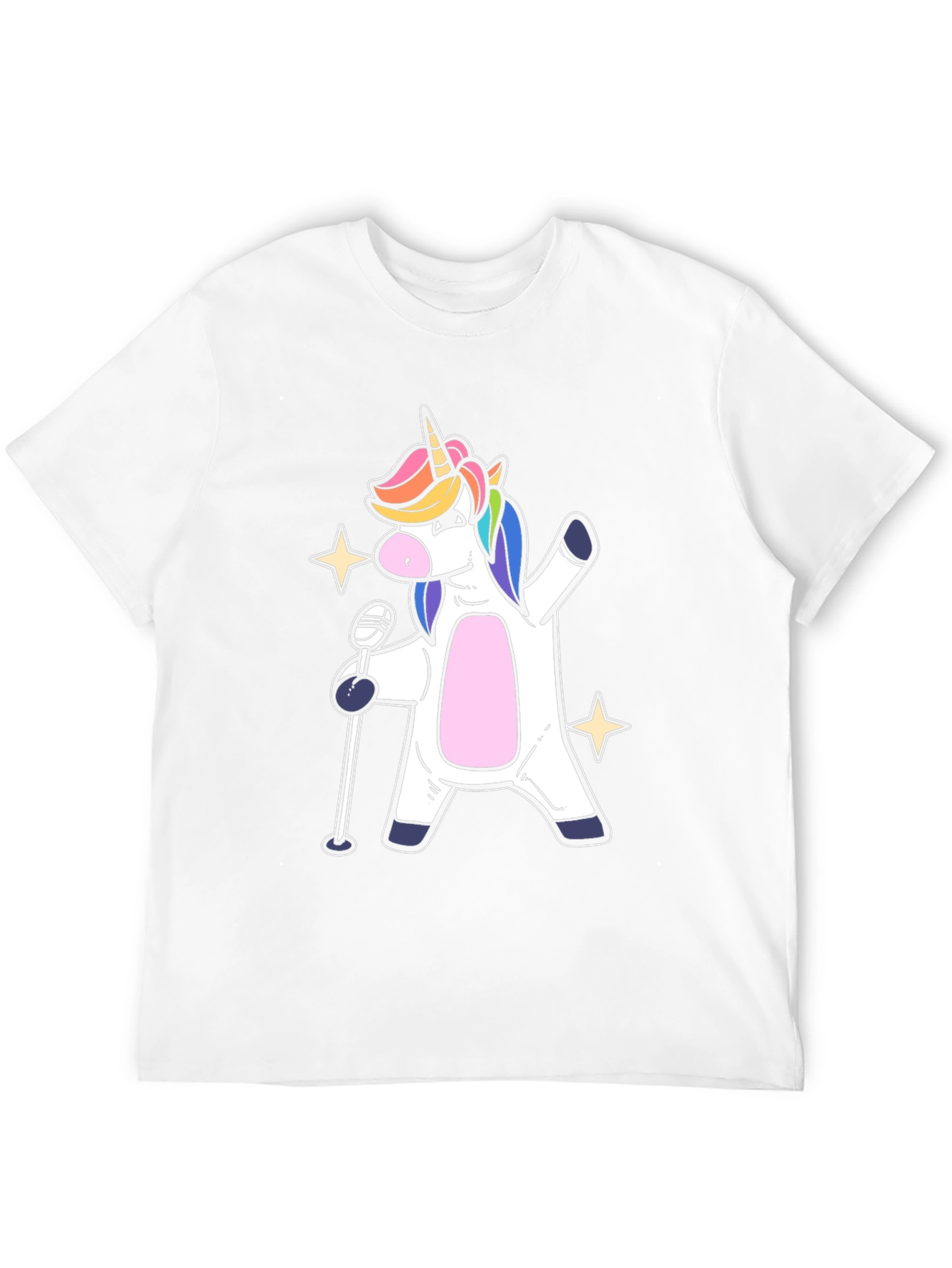 Black Unicorn Singer Graphic T-Shirt - Black Cotton Tee view 12