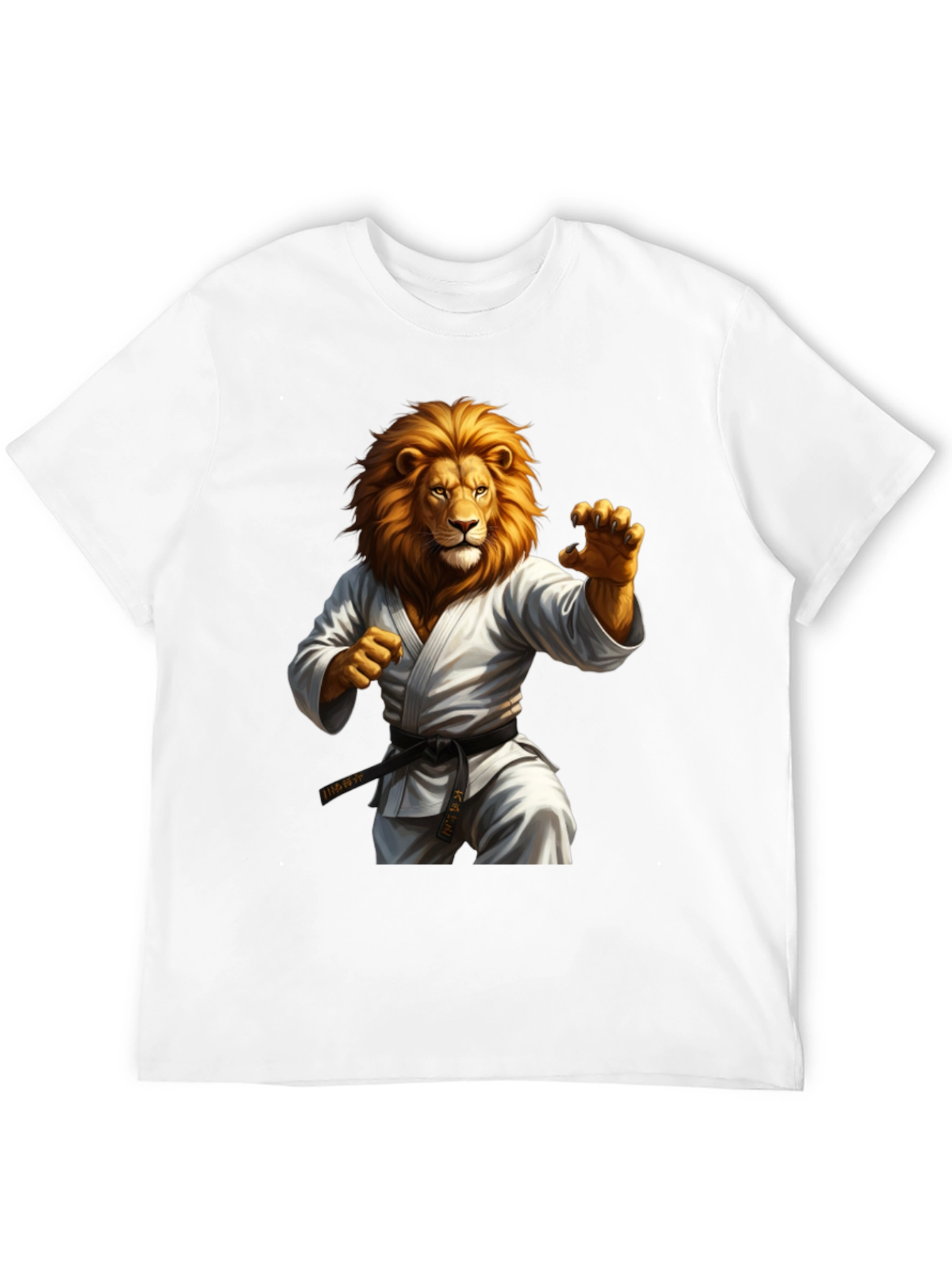 Black Lion Karate T-Shirt - Martial Arts Animal Tee view 12