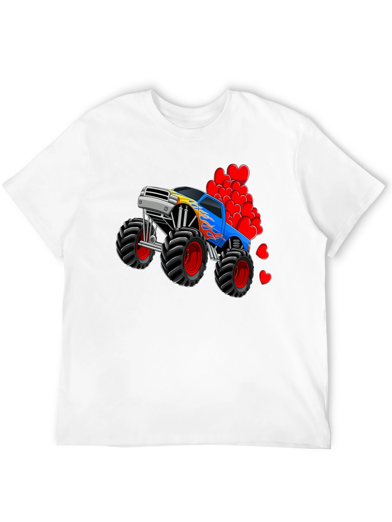 Black Monster Truck Valentine's Day T-Shirt view 12