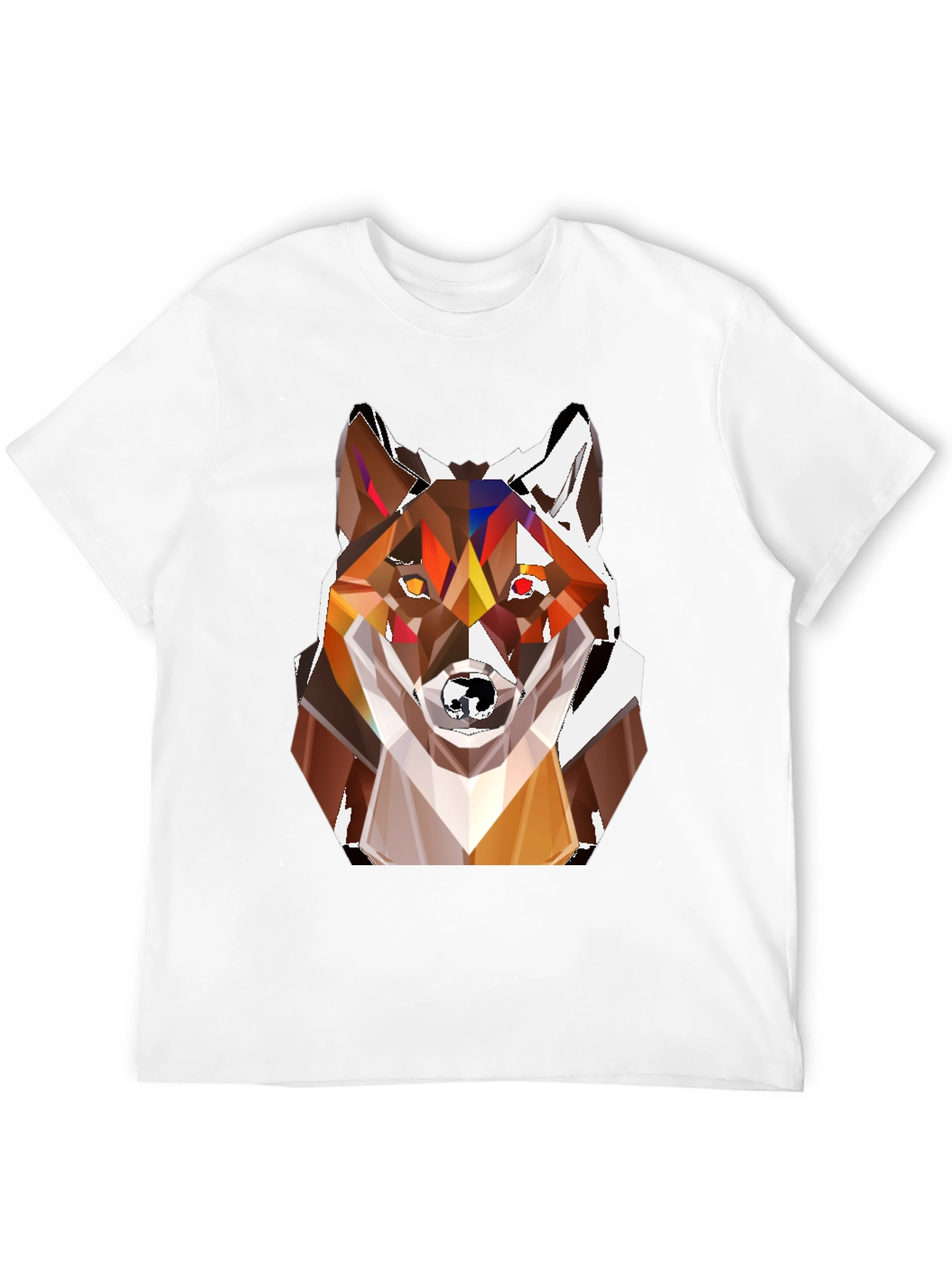 Black Geometric Fox Head T-Shirt - Stylish Graphic Tee view 12