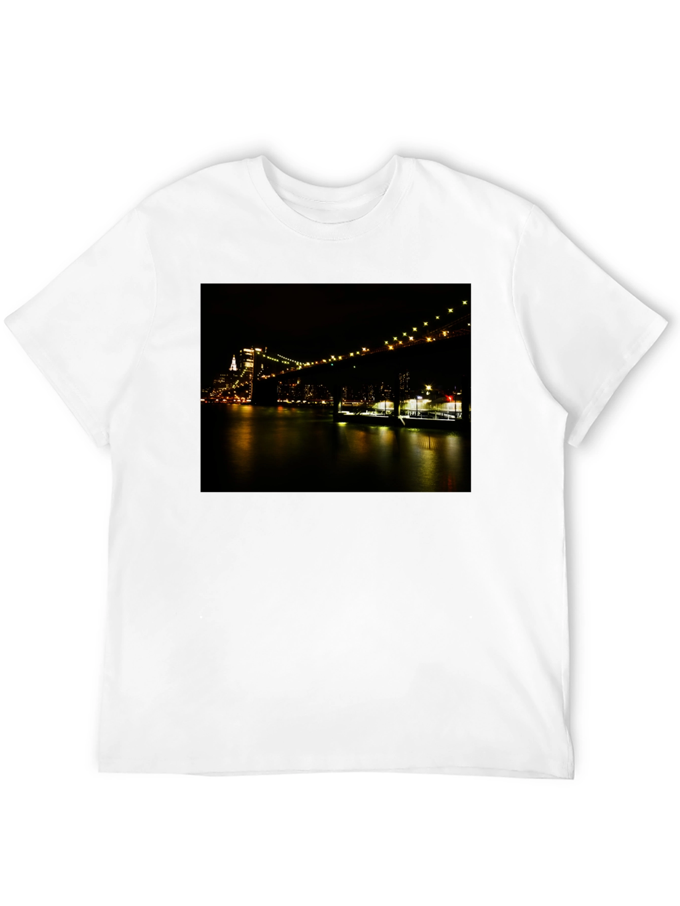 Black Night Lights Bridge T-Shirt view 12