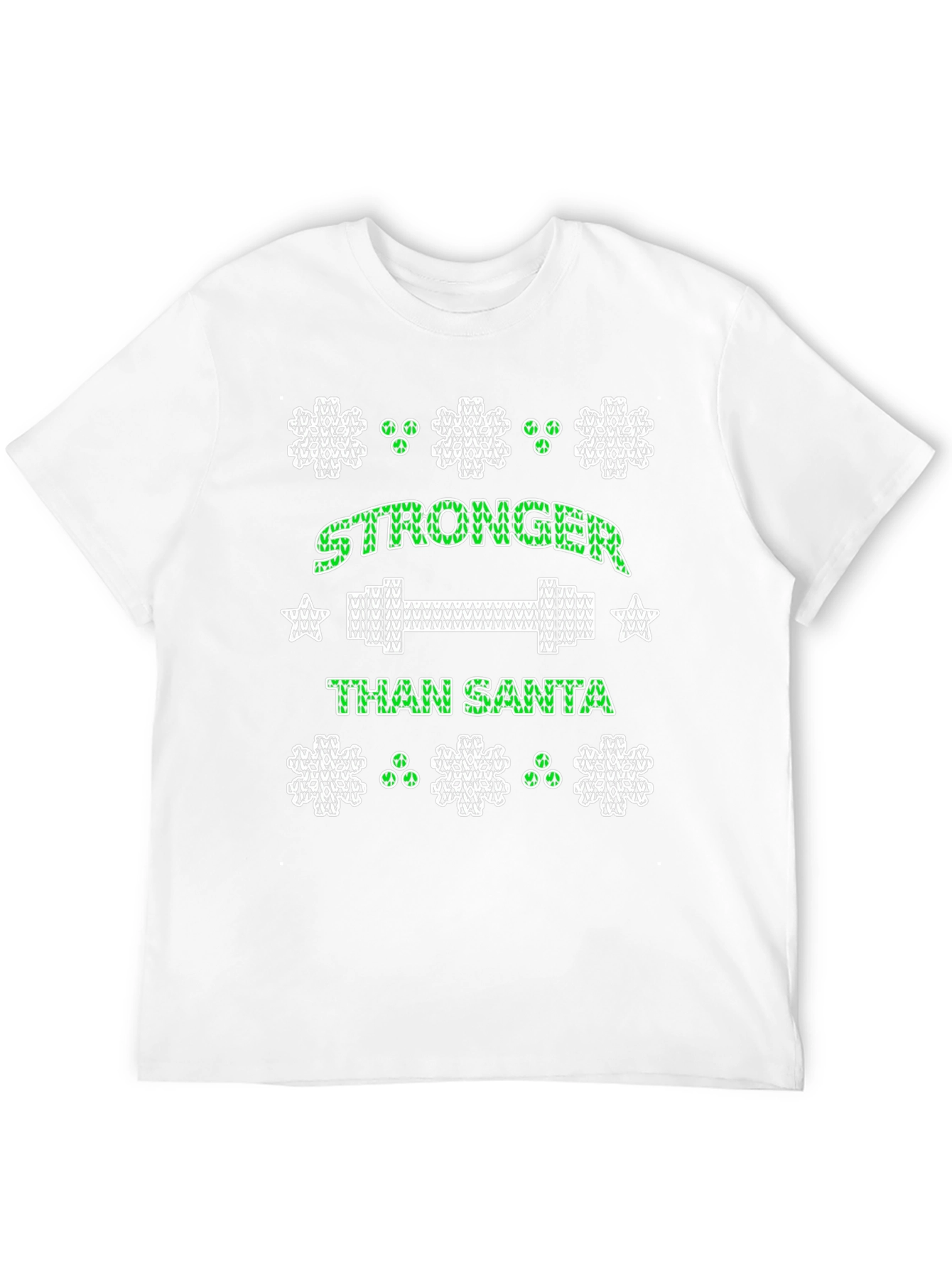 Black Stronger Than Santa Holiday Workout T-Shirt view 12