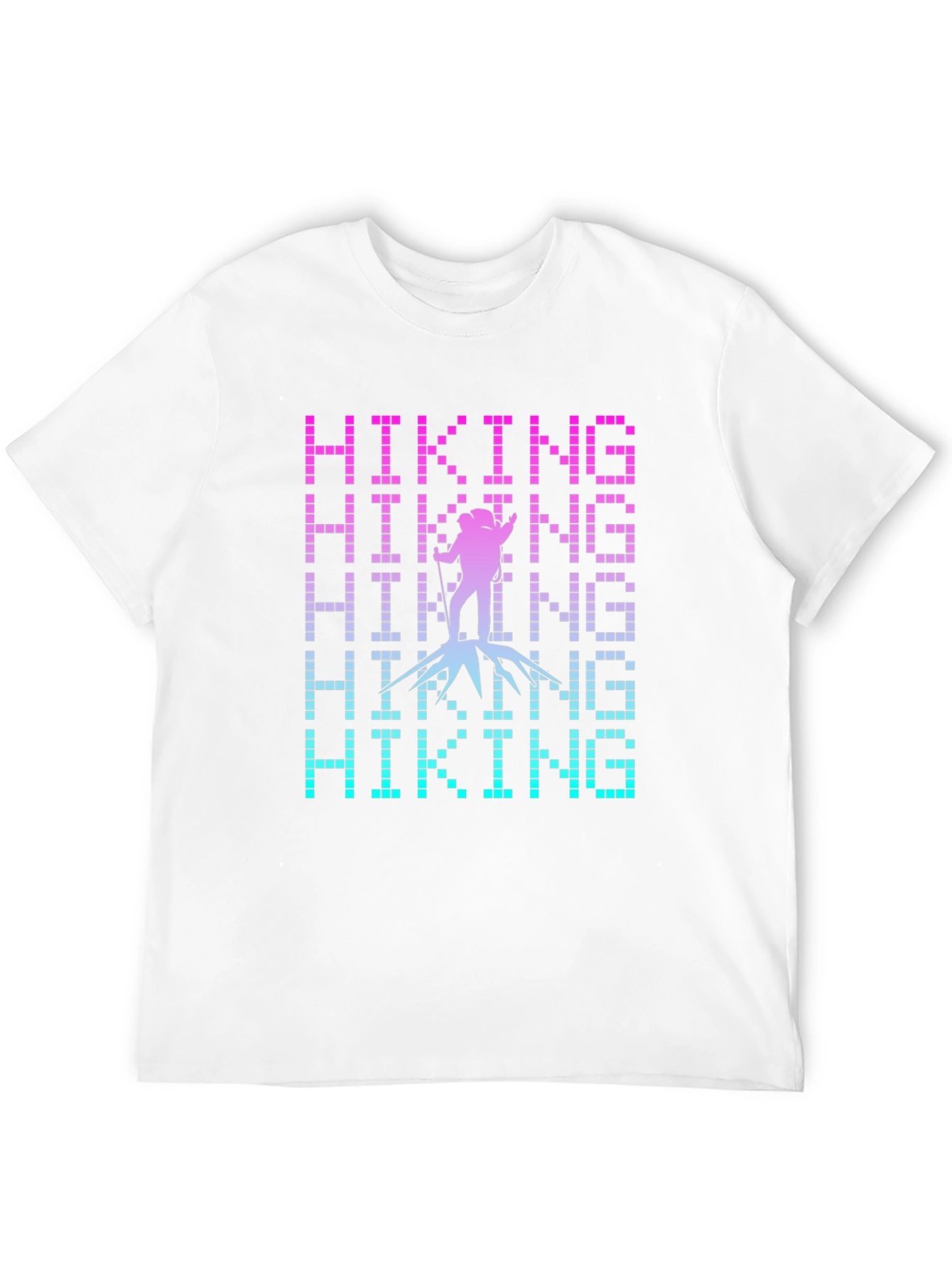 Black Hiking Pixel Art Graphic Tee - Black view 12