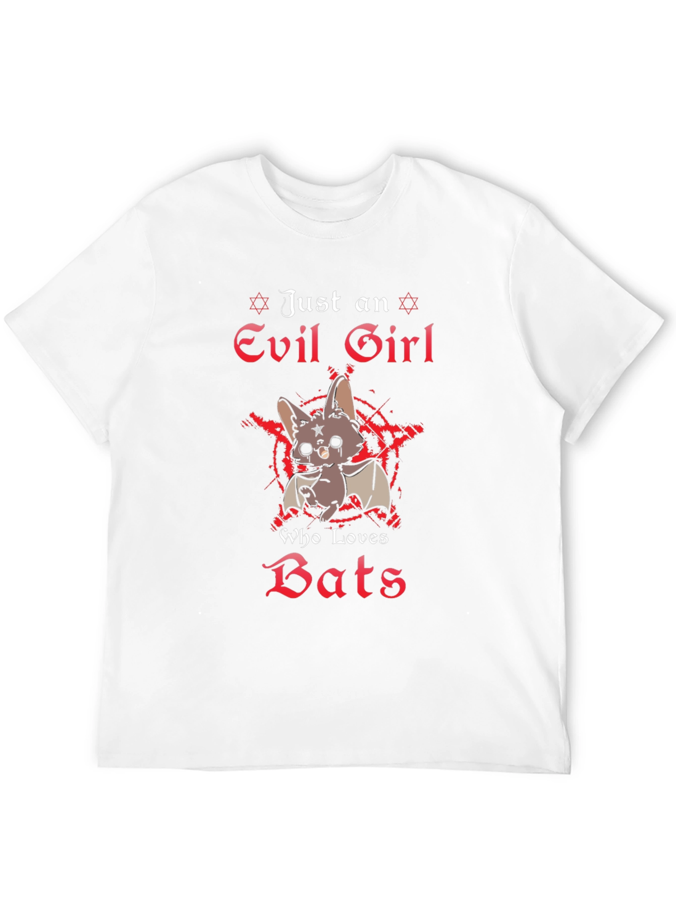 Black Evil Girl Who Loves Bats Graphic T-Shirt view 12