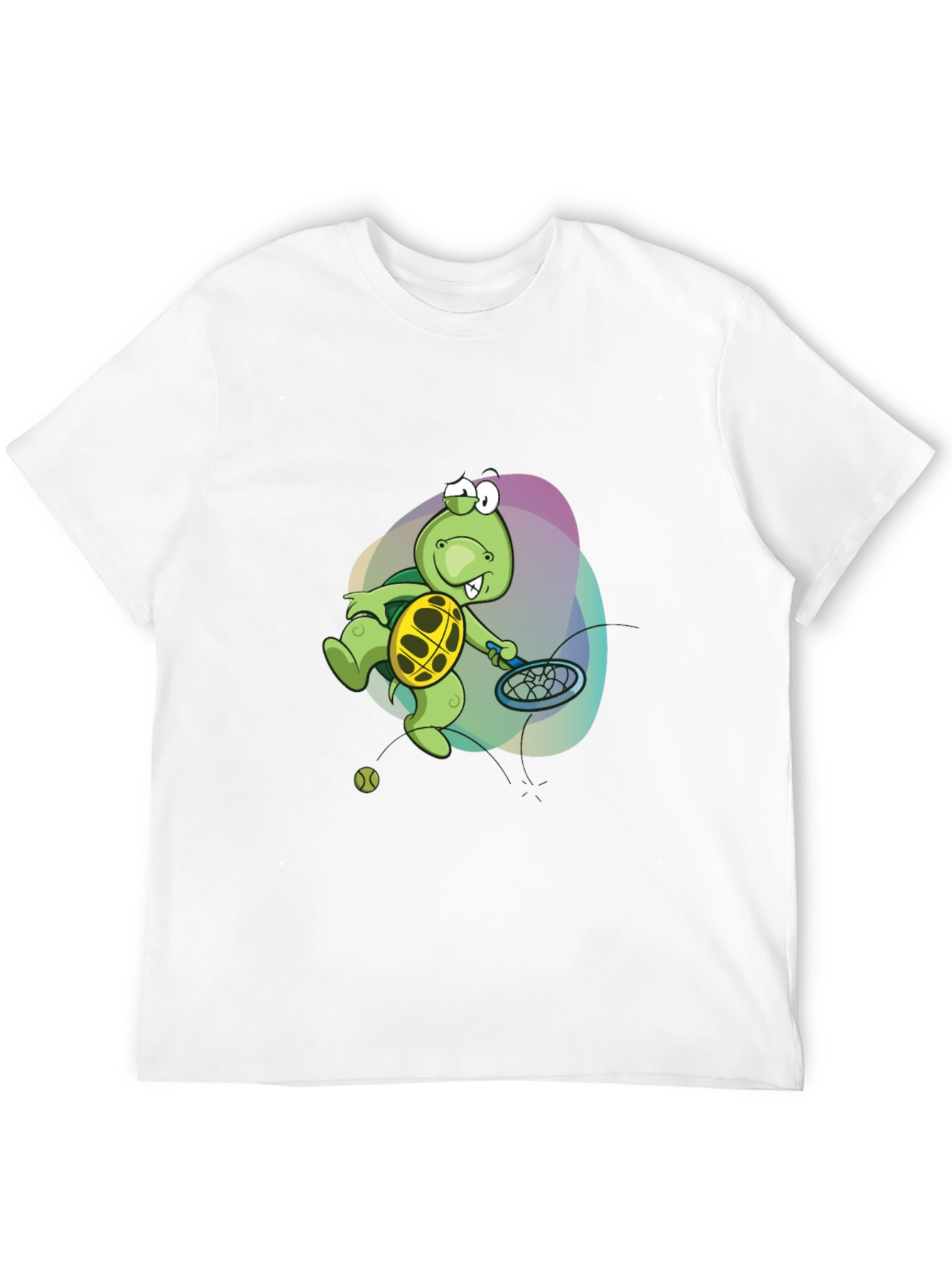 Black Turtle Tennis T-Shirt - Fun Cartoon Graphic Tee view 12