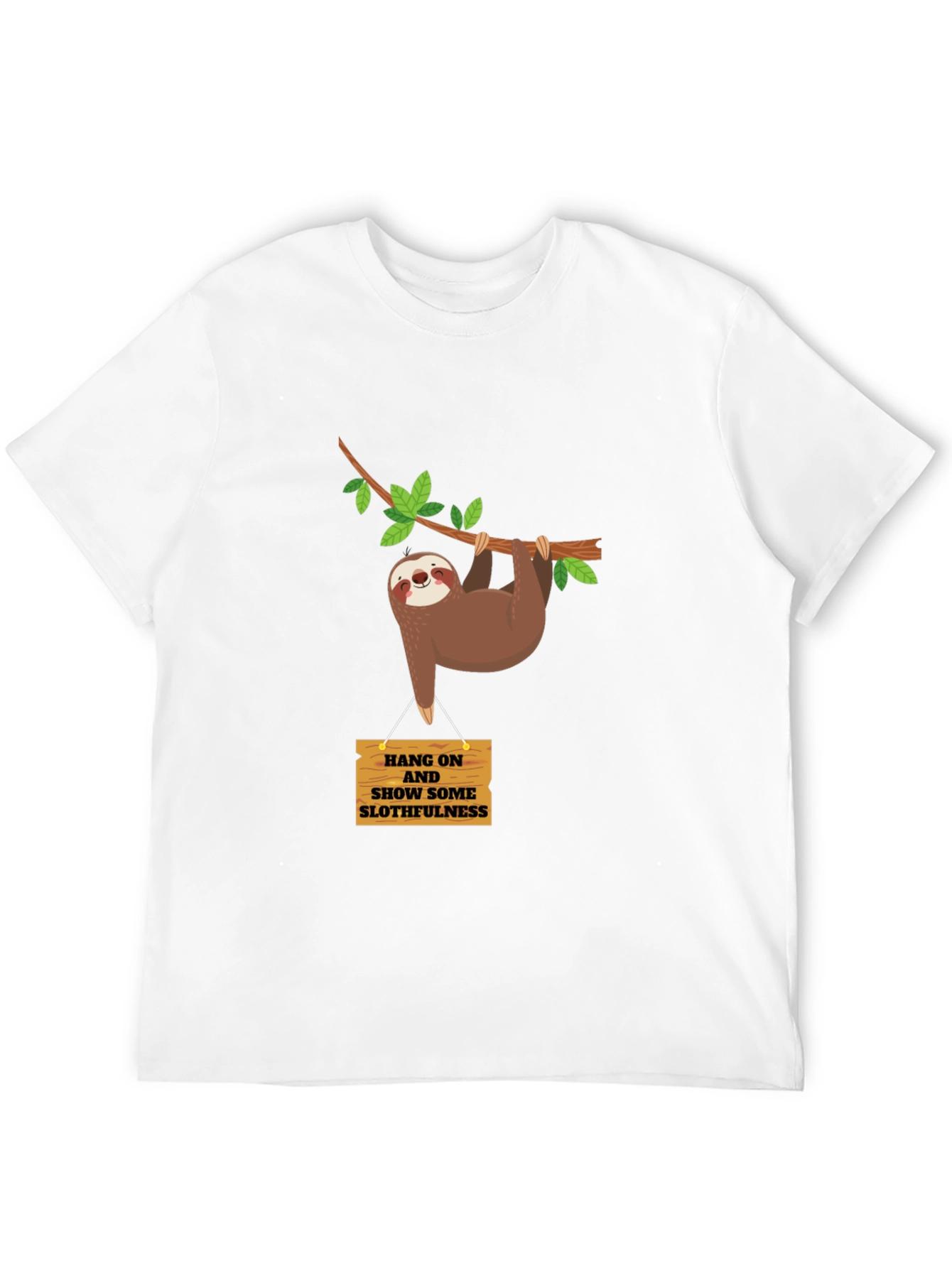 Black Funny Sloth T-Shirt - Hang On, Show Some Slothfulness view 12